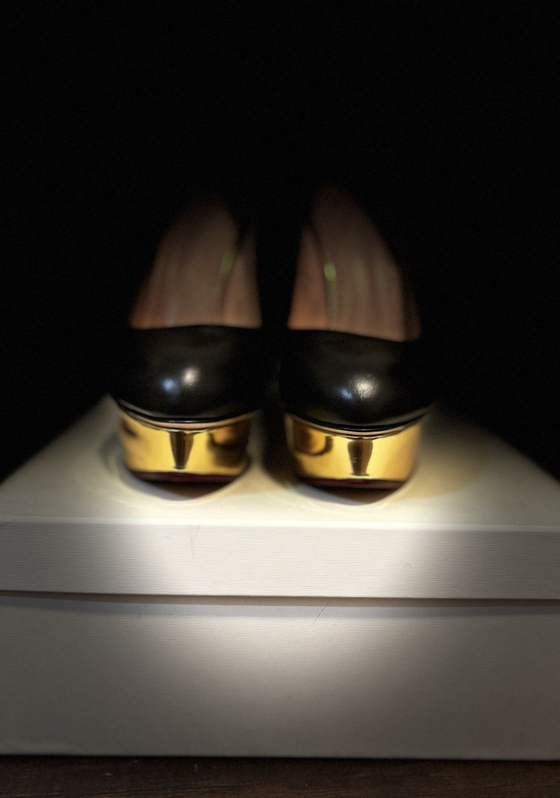 Charlotte Olympia Charlotte Olympia Dolly Platform Pumps in Navy/Gold 40.5IT Size US 10.5 / IT 40.5 - 4 Thumbnail