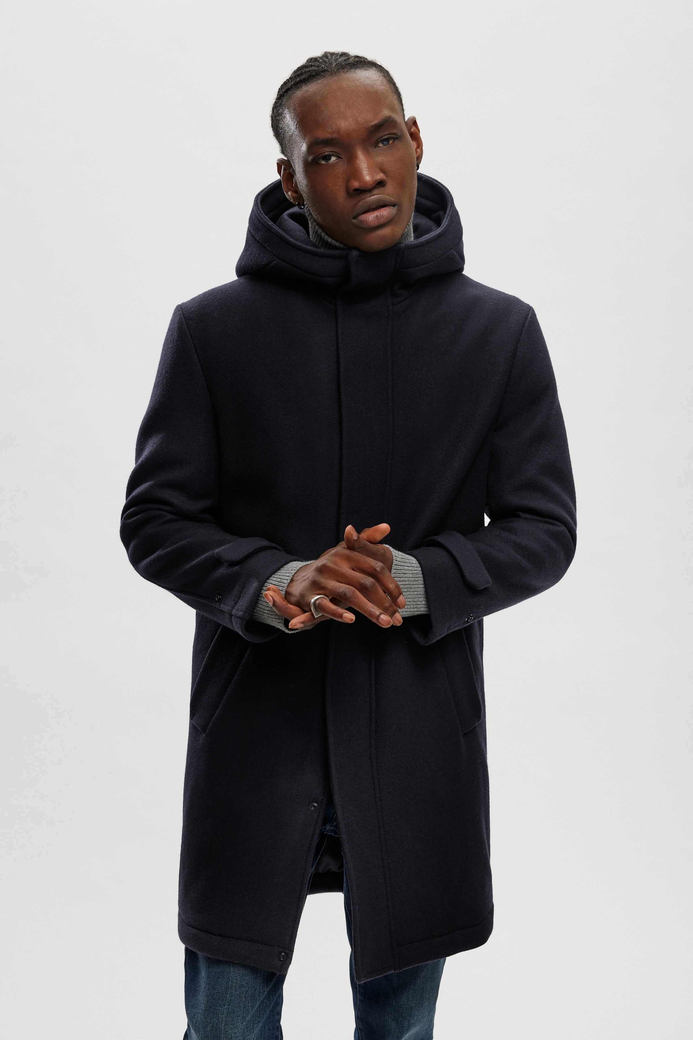 DRYKORN Drykorn SECSET_H Black Wool Parka Coat Size US M / EU 48-50 / 2 - 1 Thumbnail