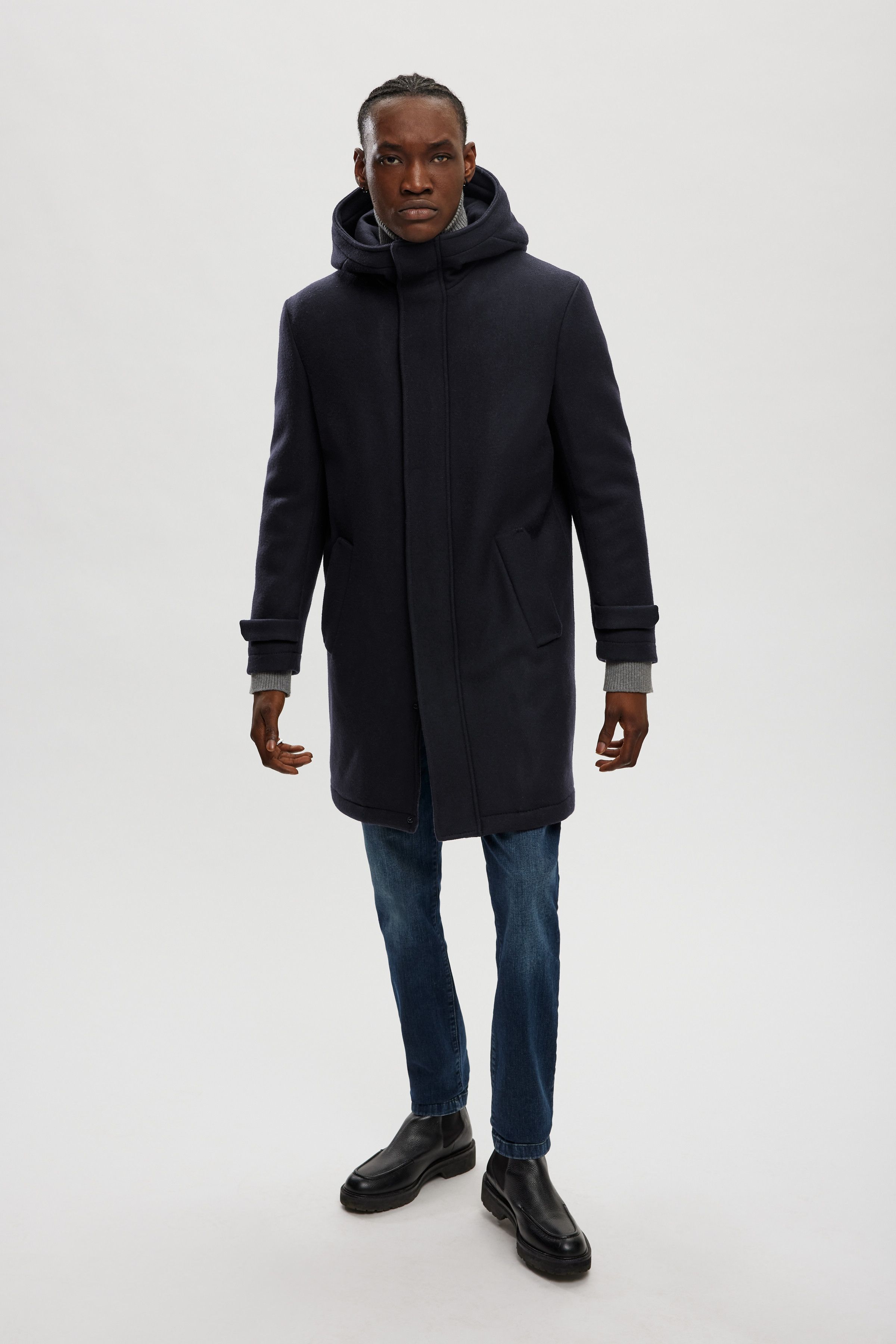 DRYKORN Drykorn SECSET_H Black Wool Parka Coat Size US M / EU 48-50 / 2 - 2 Thumbnail