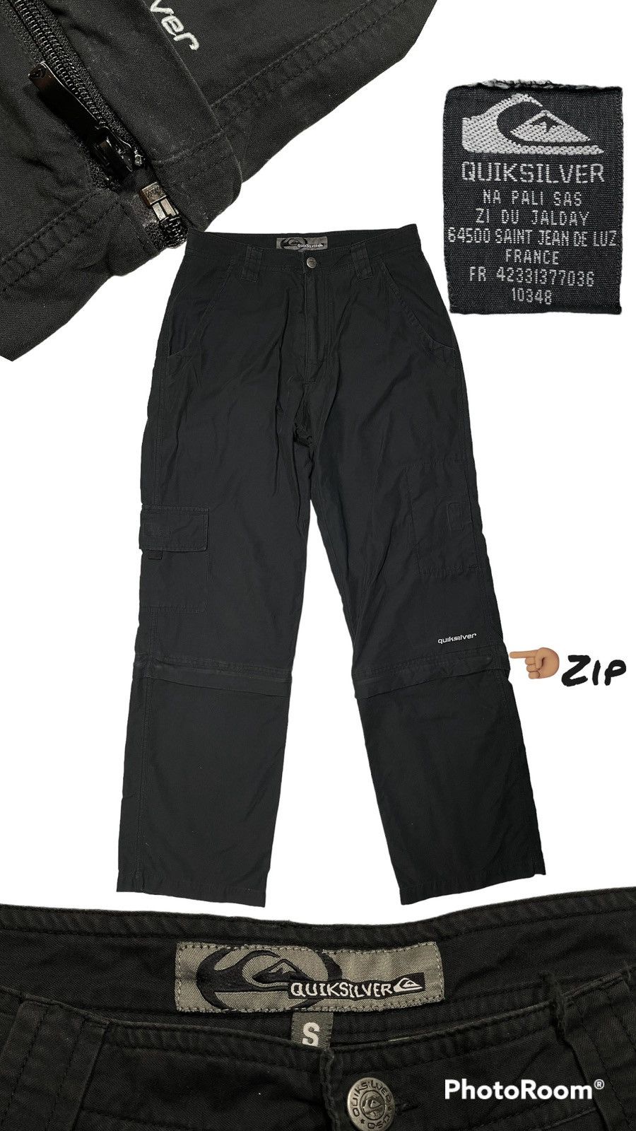 Quicksilver Vintage Quiksilver Multi pocket wide cargo baggy Size US 29 - 1 Thumbnail