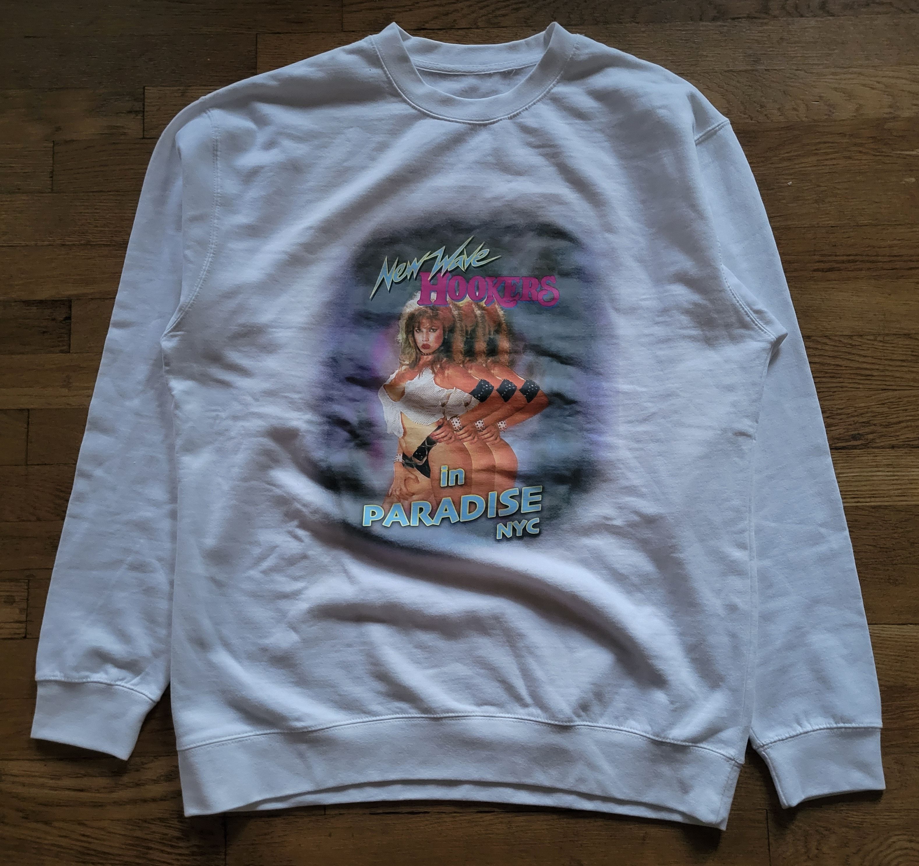 Paradise Paradise new wave hookers crewneck sweater sz xl | Grailed