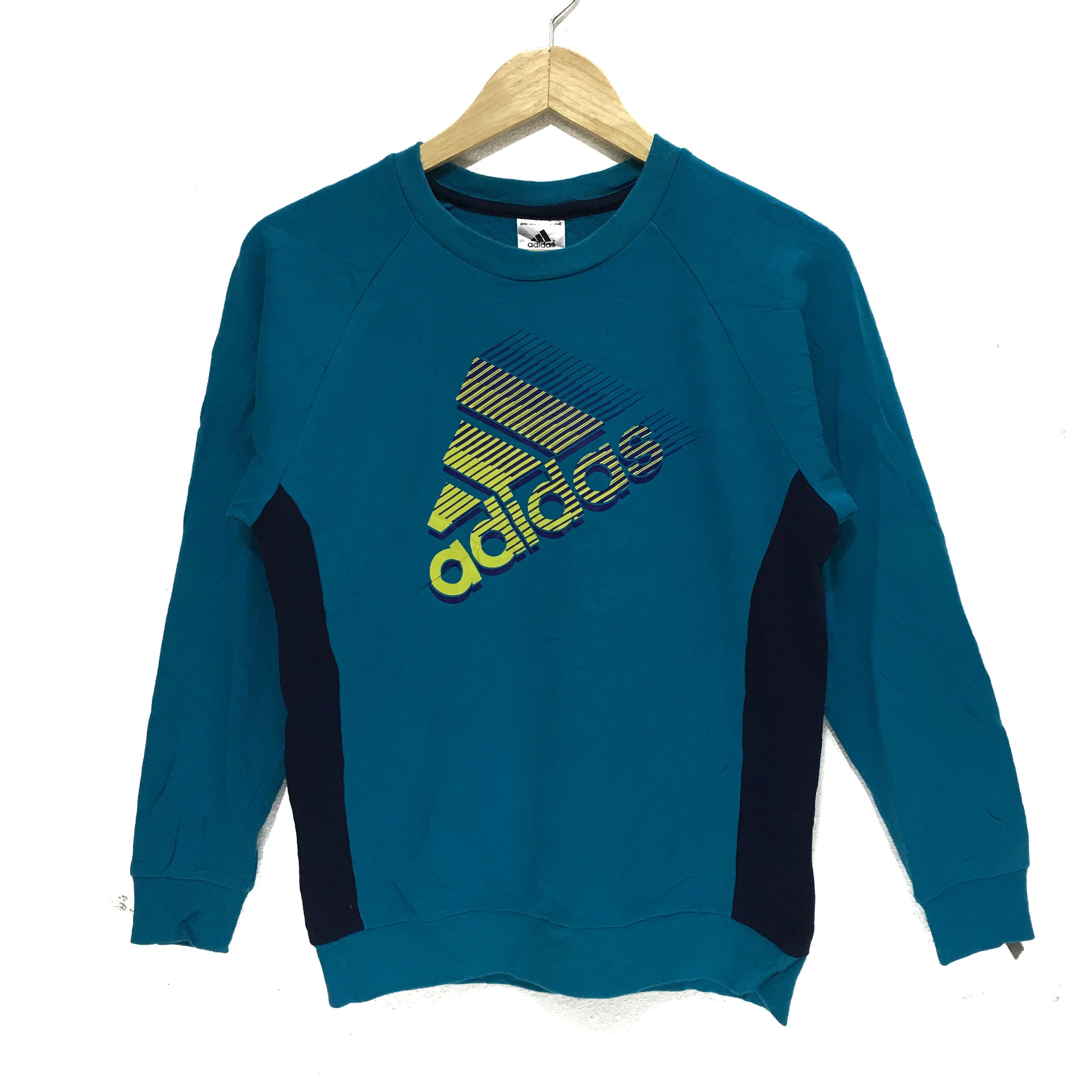 Adidas Vintage ADIDAS Big Logo 3 Stripes Sweatshirt Sweater Jumper Size L / US 10 / IT 46 - 1 Thumbnail