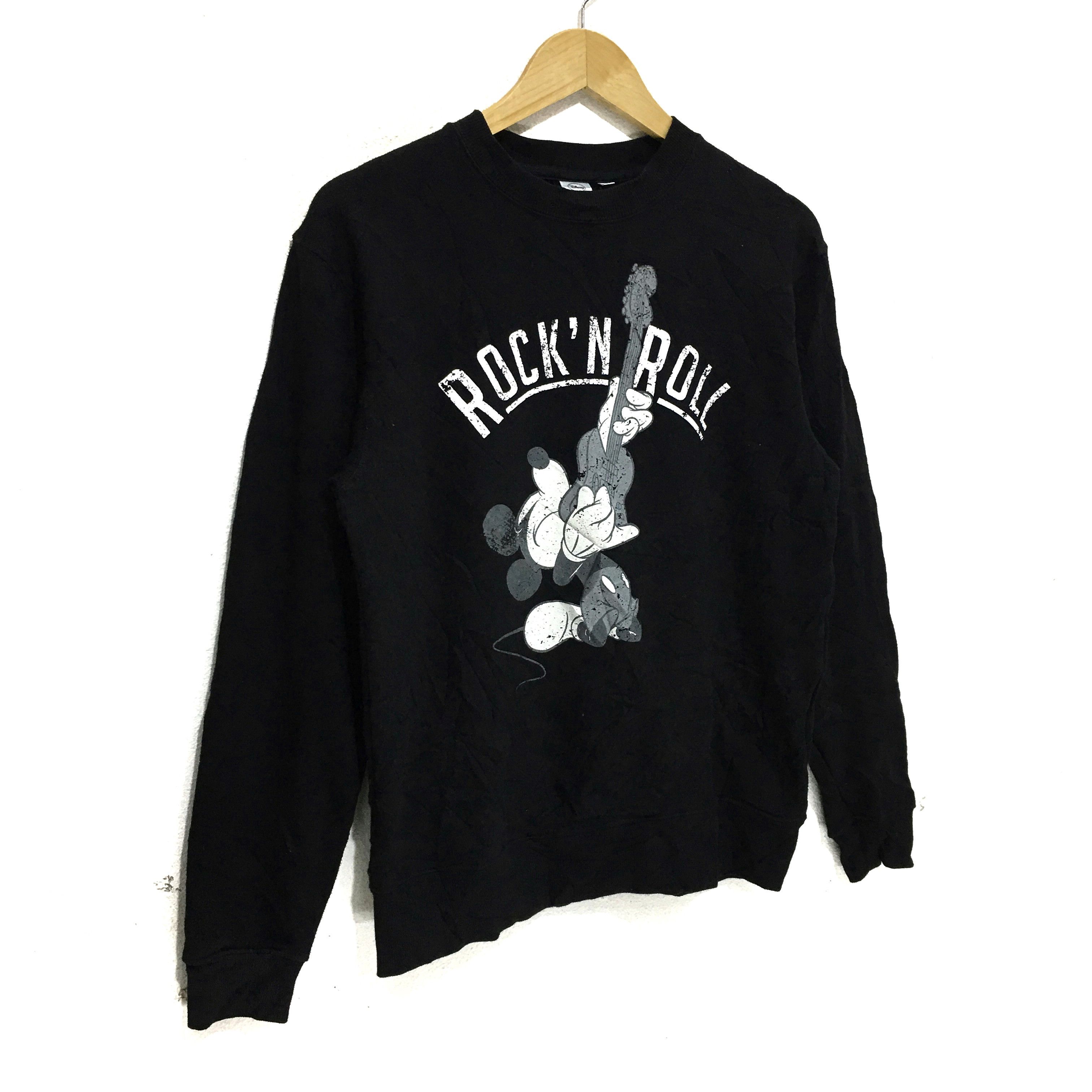 Disney × Mickey Mouse Vtg MICKEY MOUSE Rock Roll Sweatshirt Disney Cartoon Size M / US 6-8 / IT 42-44 - 3 Thumbnail
