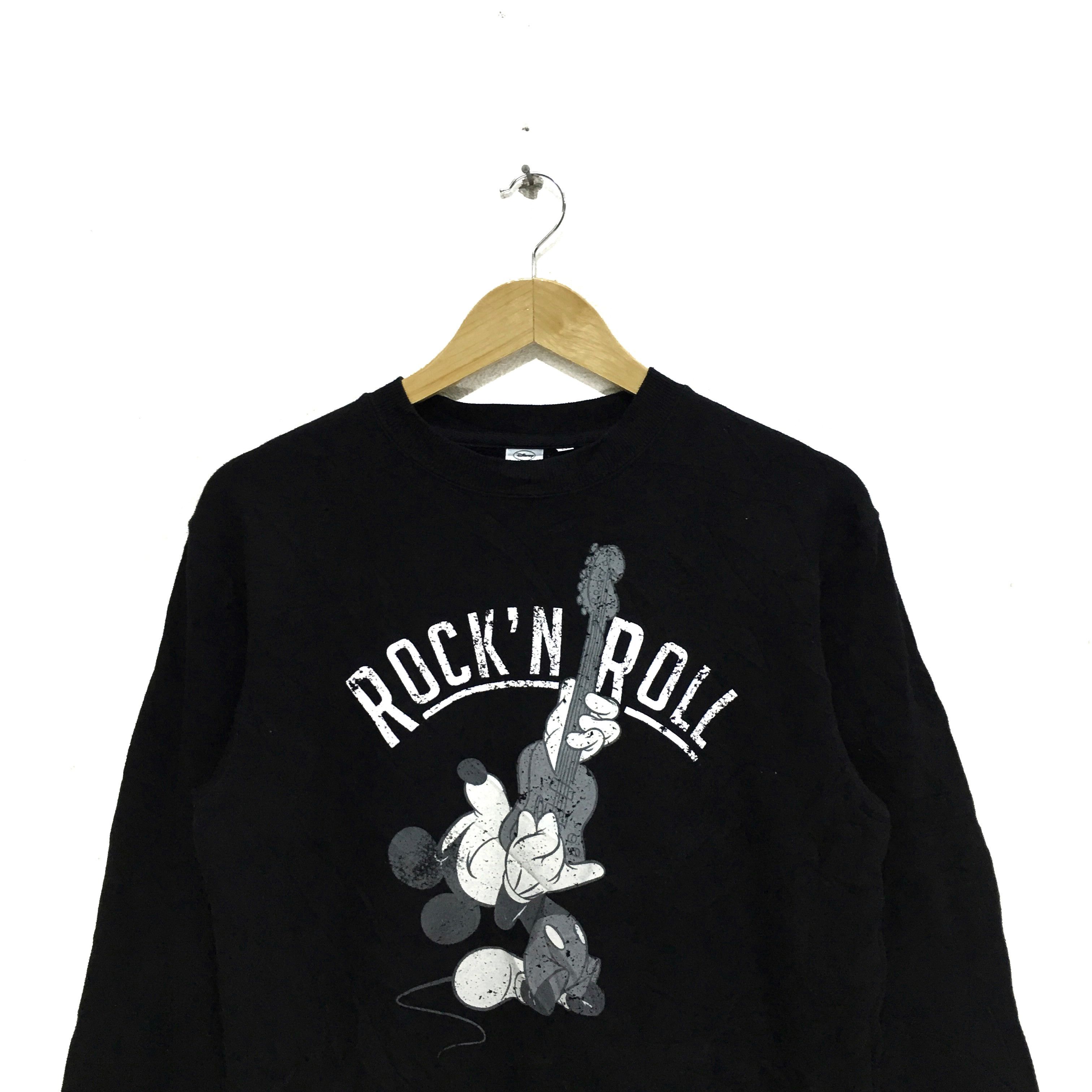 Disney × Mickey Mouse Vtg MICKEY MOUSE Rock Roll Sweatshirt Disney Cartoon Size M / US 6-8 / IT 42-44 - 2 Thumbnail