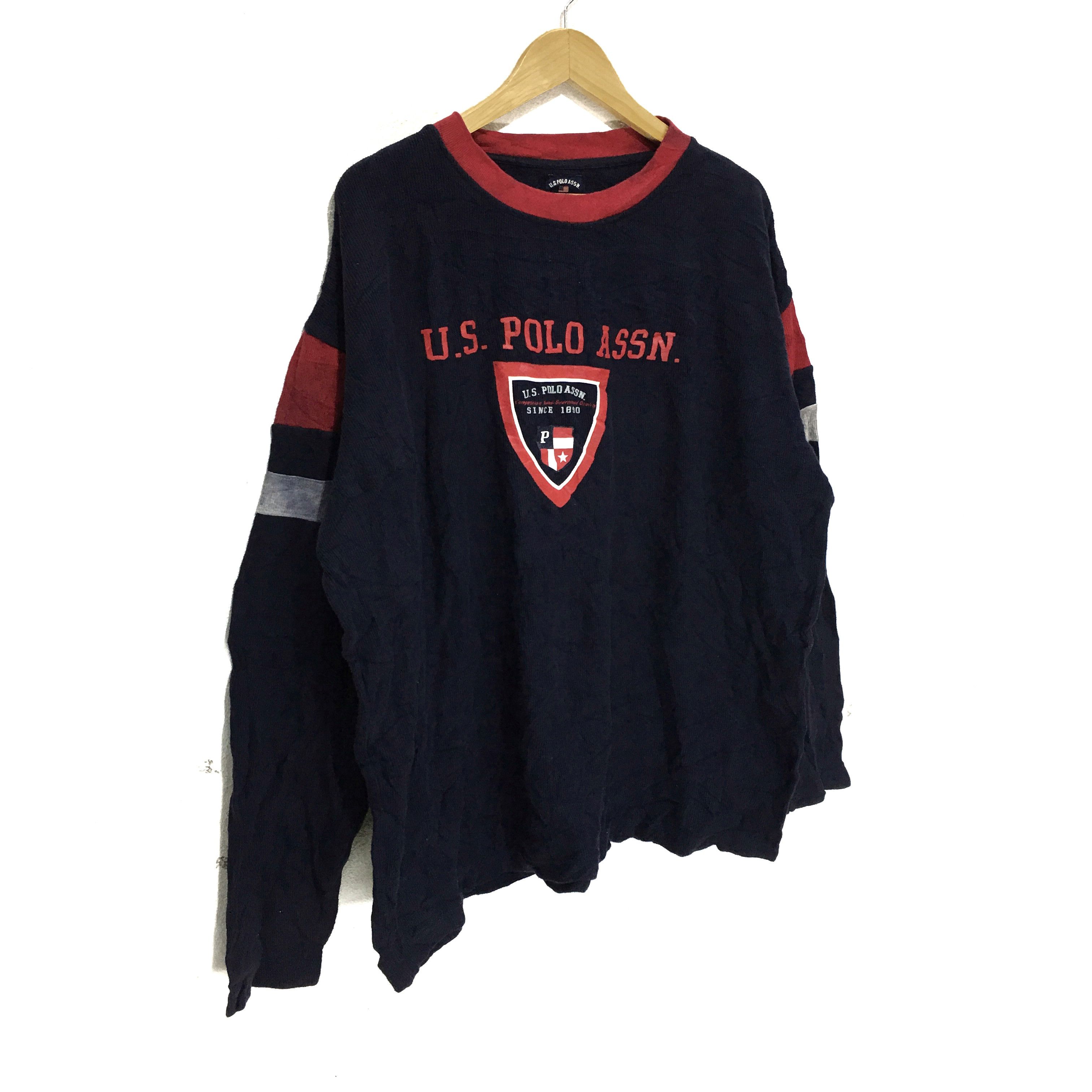 U.S. Polo Assn. × Vintage Vtg U.S. POLO ASSN. Rugby Crest Logo Sweatshirt Sweater Size US XL / EU 56 / 4 - 4 Thumbnail