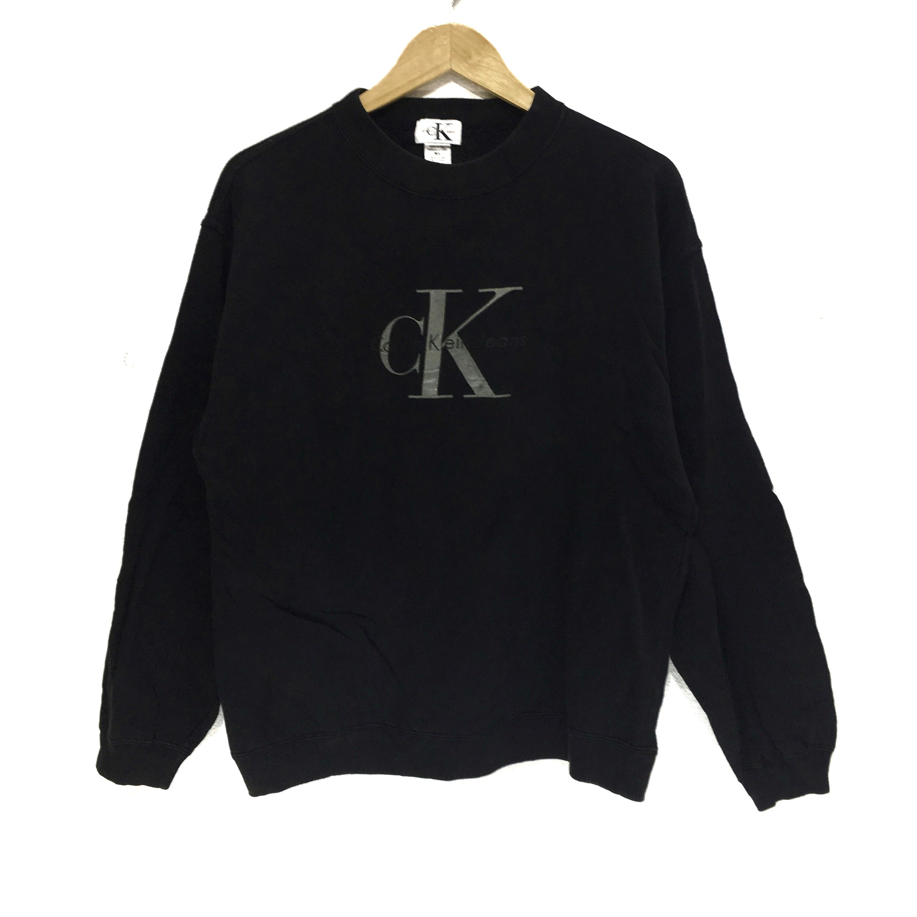 Calvin Klein Vtg CALVIN KLEIN New York CK Jeans Crew Sweatshirt Sweater ...
