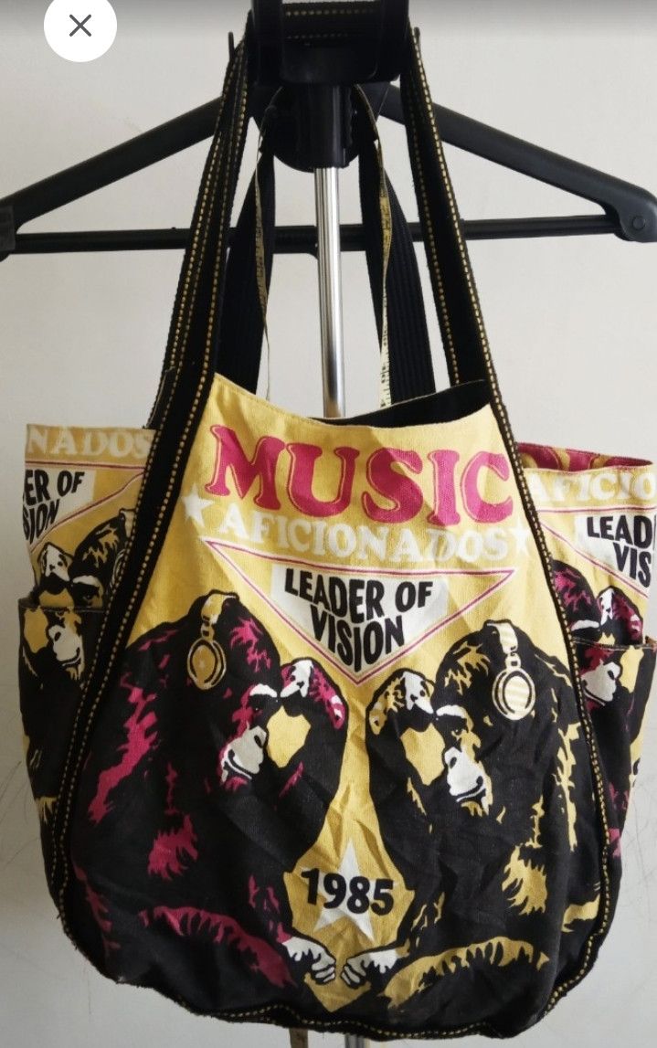 Vintage 1985 Music Aficionados Leader In Vision Ape Tote Bag Size ONE SIZE - 1 Thumbnail