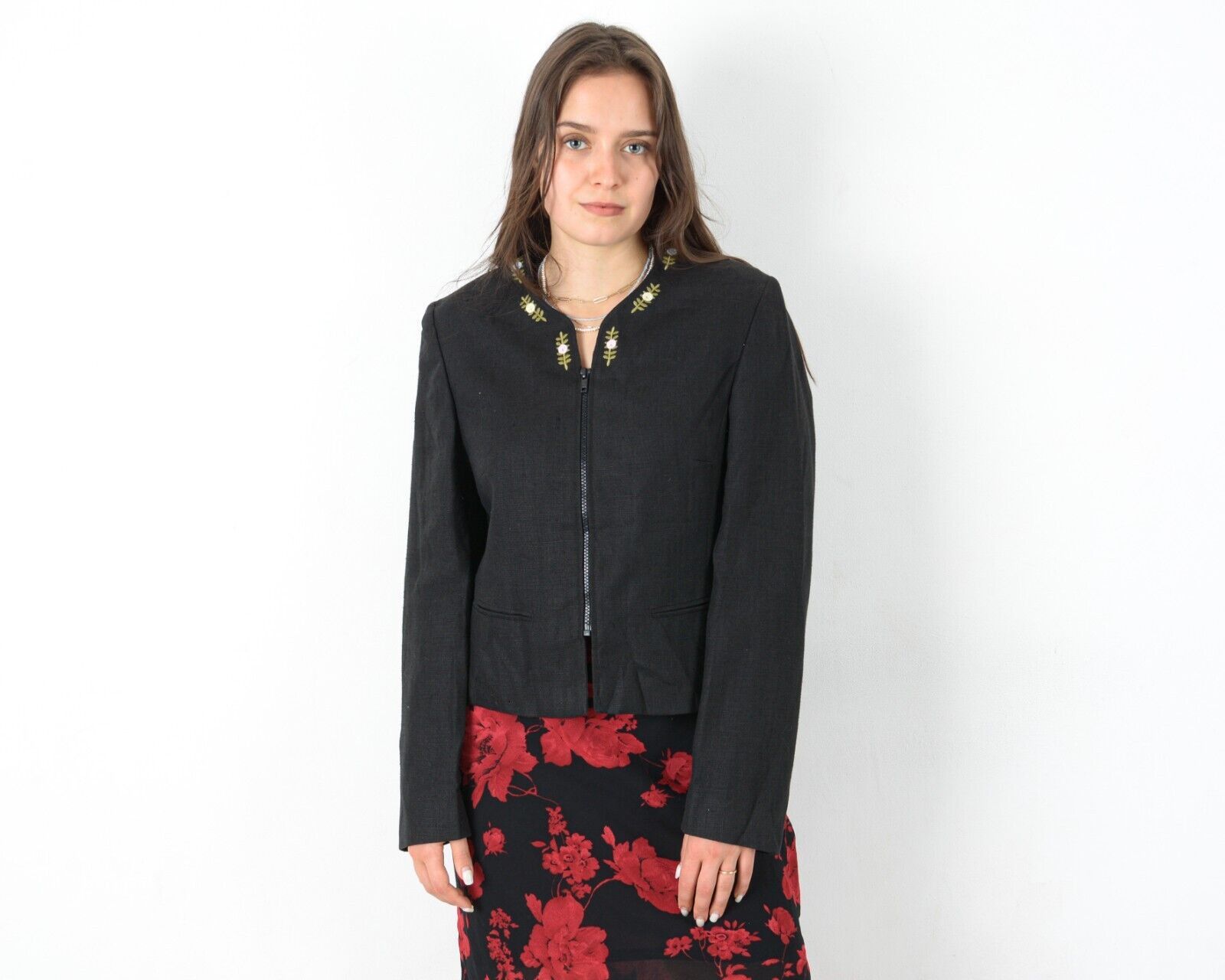Other × Vintage STEINBOCK Linen Floral Trachten Blazer Jacket Austrian Size M / US 6-8 / IT 42-44 - 1 Thumbnail