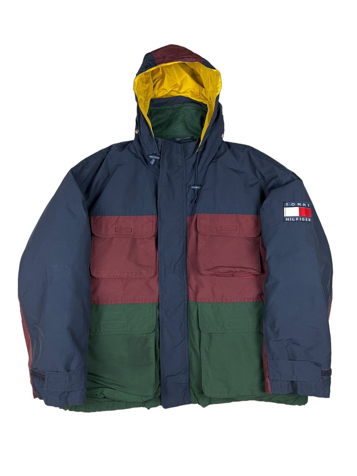 Tommy Hilfiger Vintage 90s Tommy Hilfiger Colour Block Tactical Down Jacket Size US XL / EU 56 / 4 - 1 Thumbnail