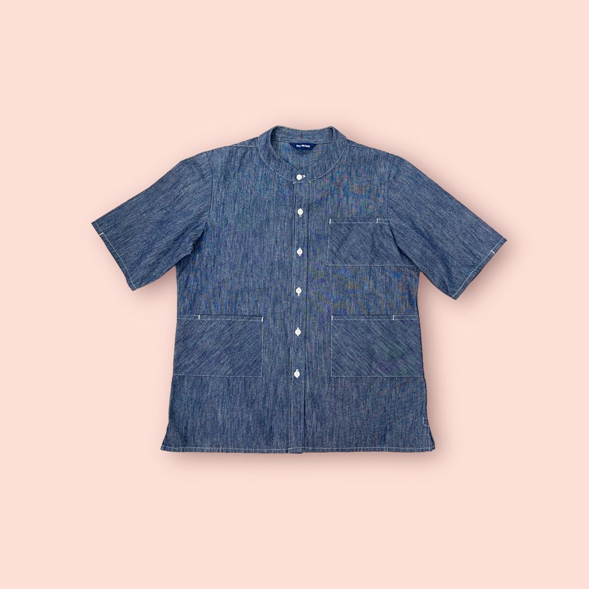 RAY BEAMS ENGINEERED STAND COLLAR CHAMRAY WORK DENIM