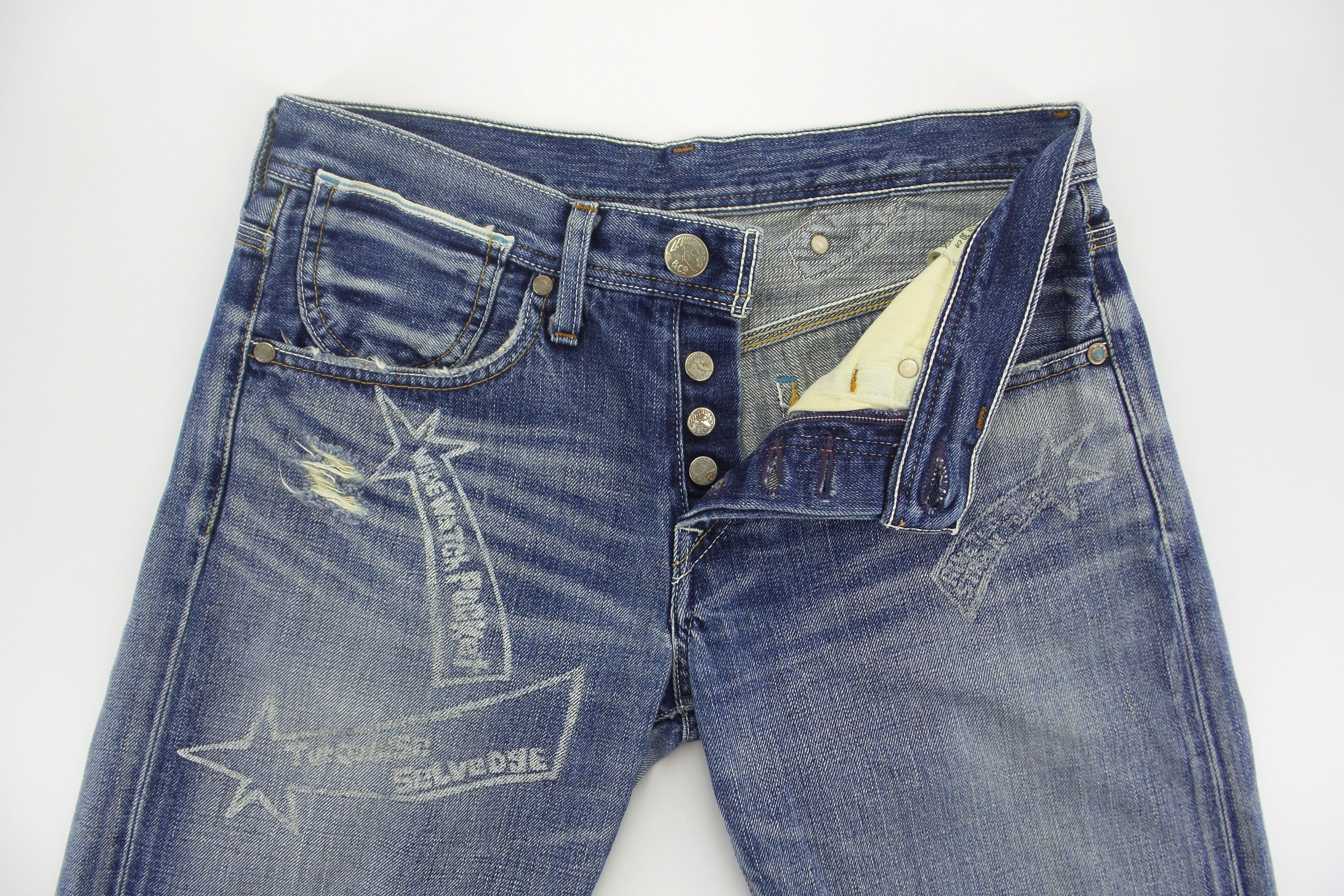 Levi's Levi's 805 Button Fly Buckle Back Selvedge Jeans W15xL36.5 Size 30" / US 8 / IT 44 - 2 Thumbnail