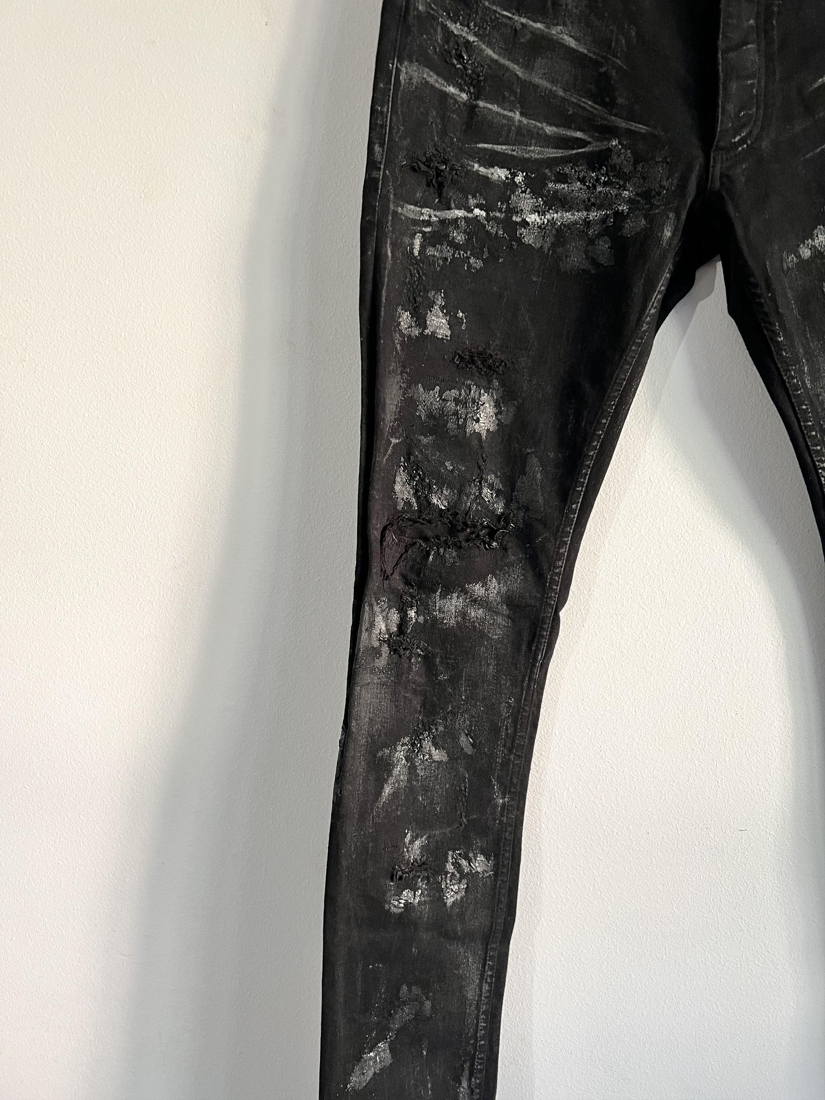 Fagassent Toshiki Aoki Ripped distressed coatedartisanal denim Size US 33 - 8 Thumbnail
