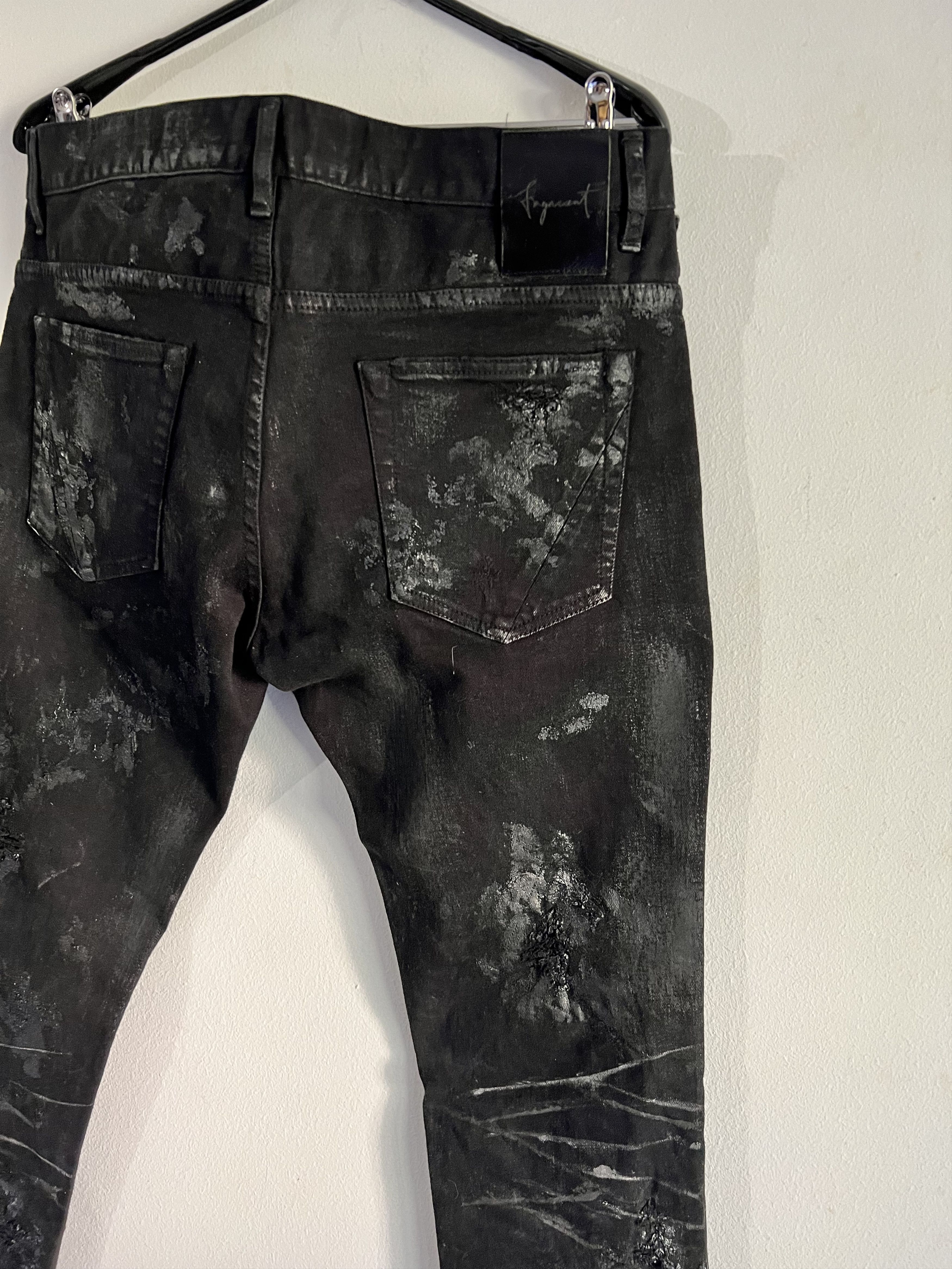 Fagassent Toshiki Aoki Ripped distressed coatedartisanal denim Size US 33 - 6 Thumbnail