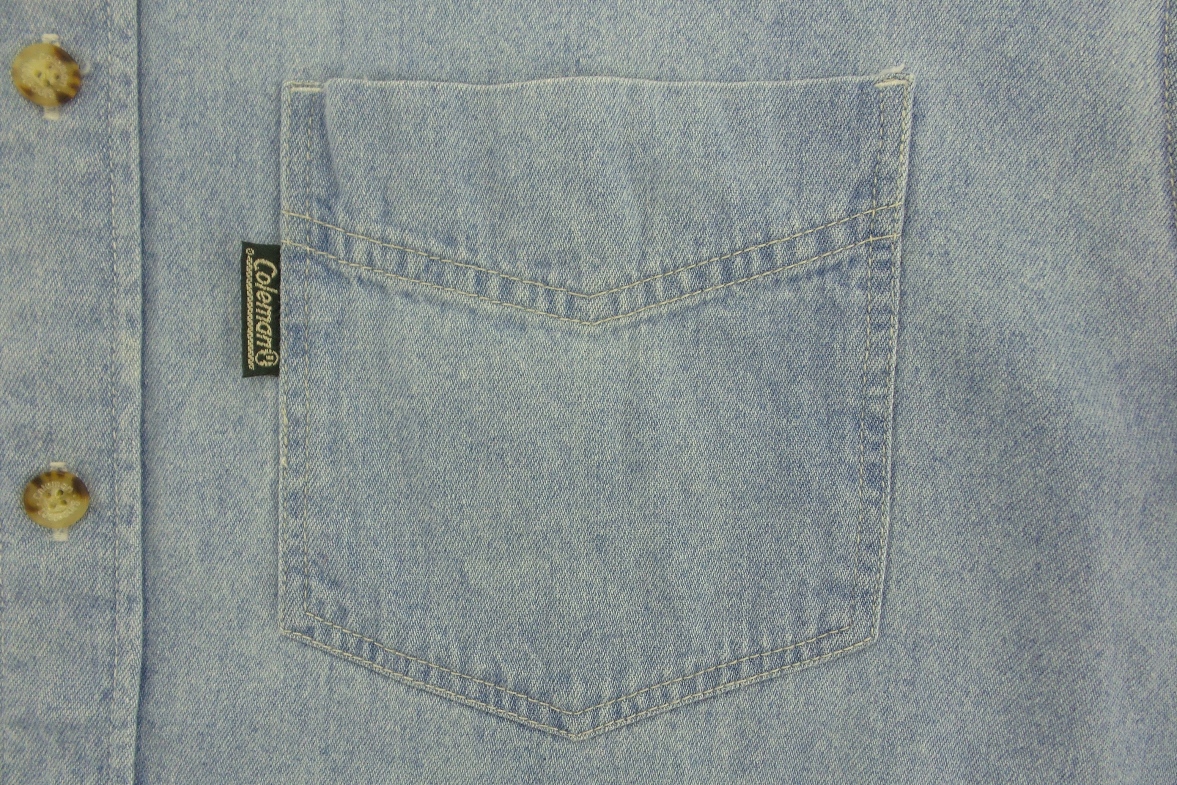 Coleman Coleman Single Pocket Button Up Denim Shirts Size US XL / EU 56 / 4 - 4 Thumbnail
