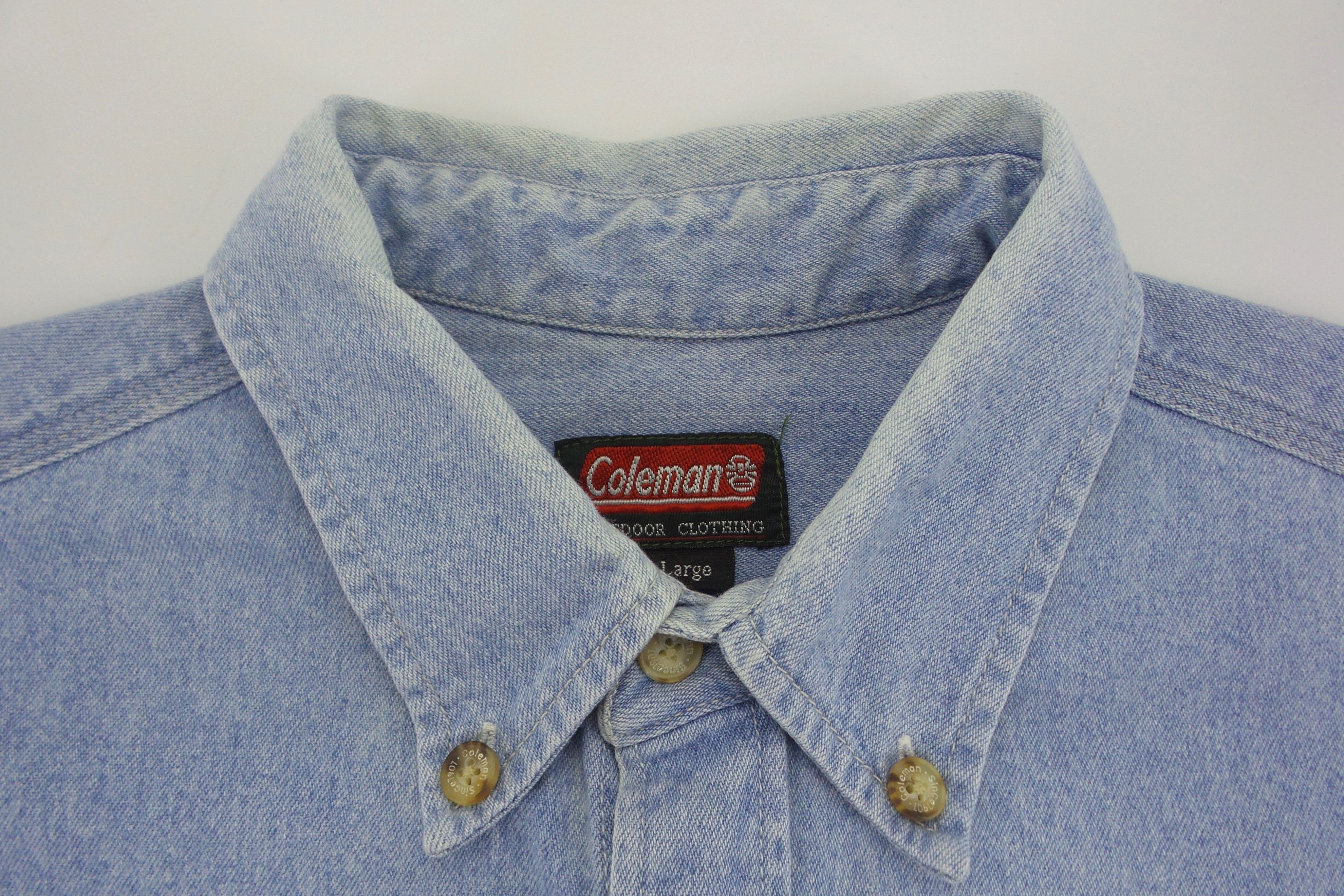 Coleman Coleman Single Pocket Button Up Denim Shirts Size US XL / EU 56 / 4 - 2 Thumbnail