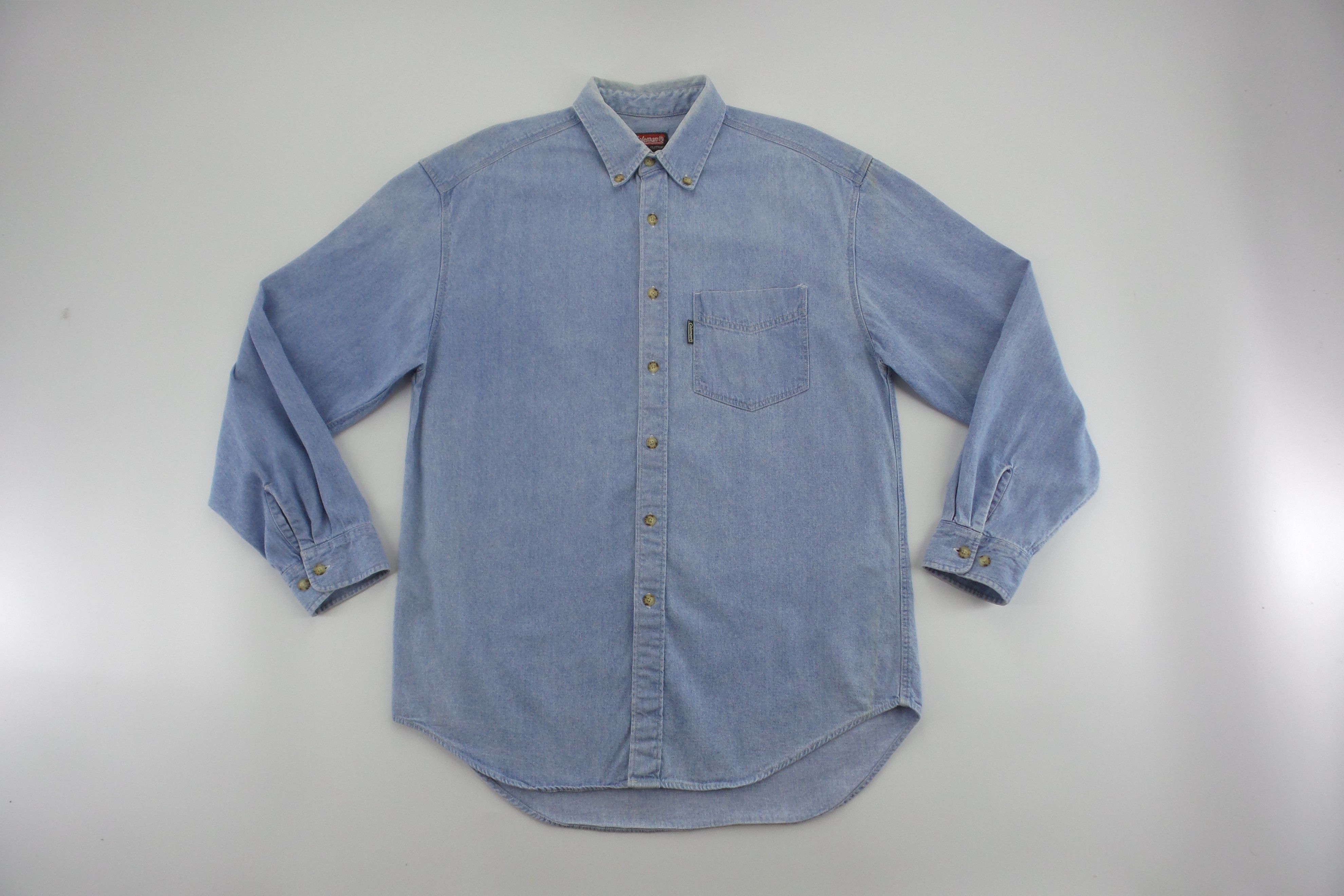 Coleman Coleman Single Pocket Button Up Denim Shirts Size US XL / EU 56 / 4 - 1 Thumbnail