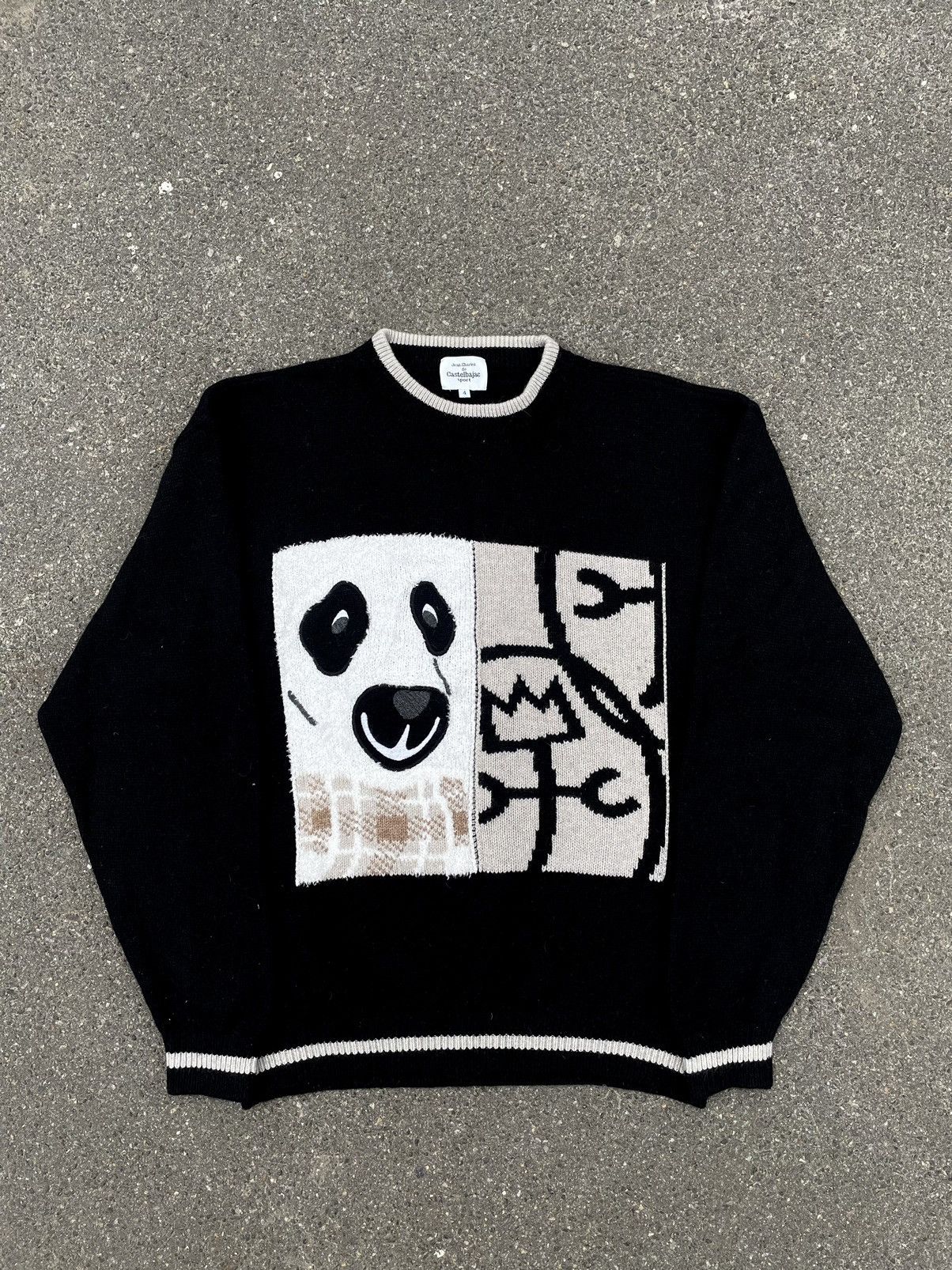Jean Charles De Castelbajac × Vintage Jean-Charles de Castelbajac Sport Family Panda Wool Sweater Size US L / EU 52-54 / 3 - 4 Thumbnail