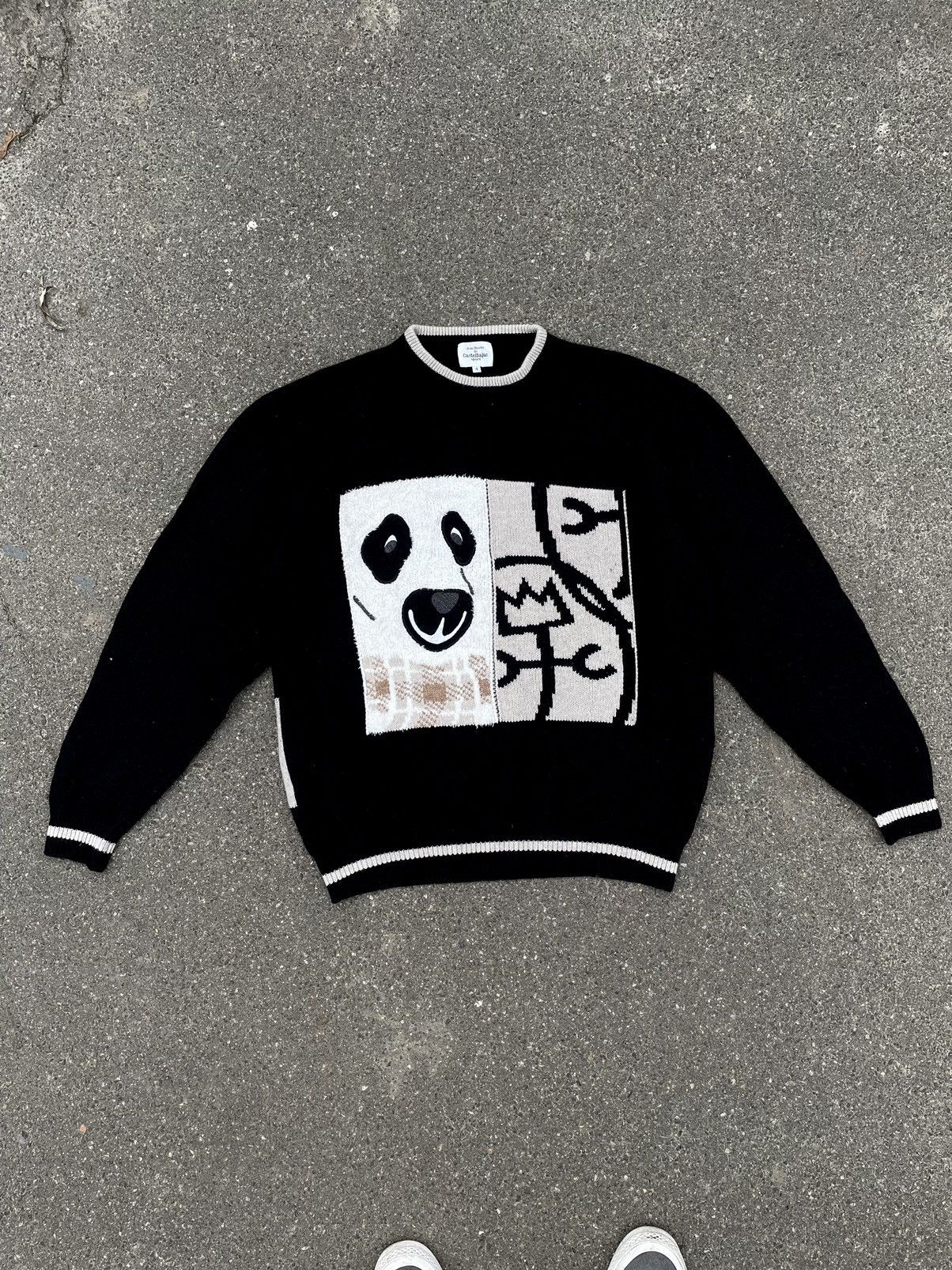 Jean Charles De Castelbajac × Vintage Jean-Charles de Castelbajac Sport Family Panda Wool Sweater Size US L / EU 52-54 / 3 - 3 Thumbnail