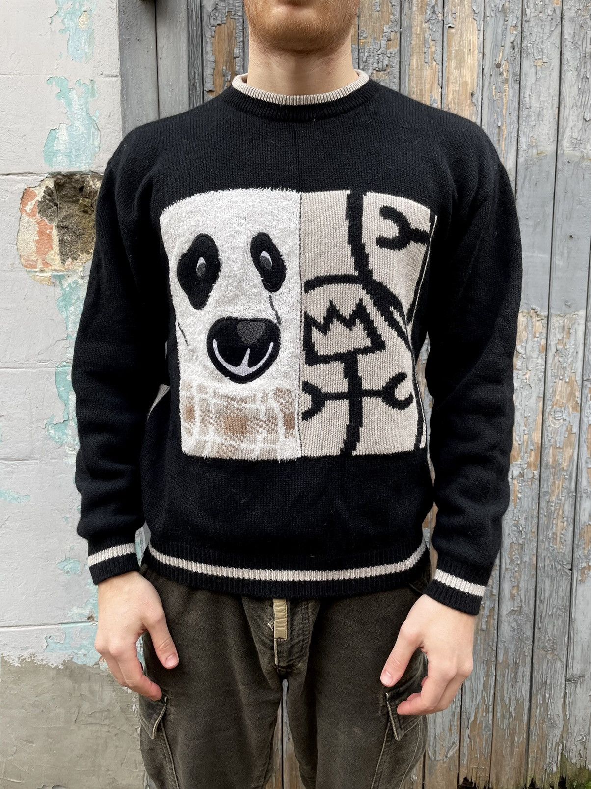 Jean Charles De Castelbajac × Vintage Jean-Charles de Castelbajac Sport Family Panda Wool Sweater Size US L / EU 52-54 / 3 - 2 Thumbnail
