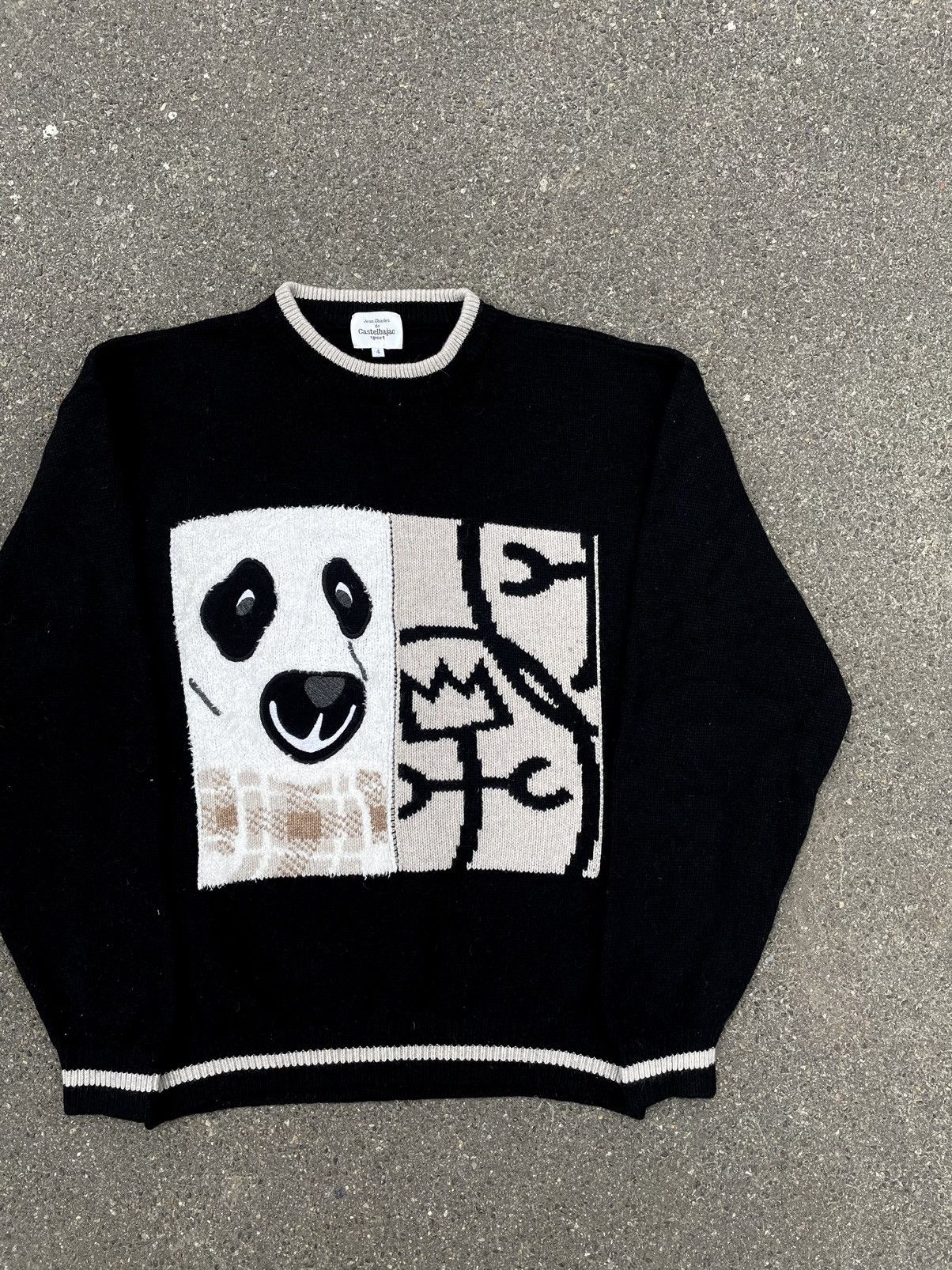Jean Charles De Castelbajac × Vintage Jean-Charles de Castelbajac Sport Family Panda Wool Sweater Size US L / EU 52-54 / 3 - 1 Thumbnail
