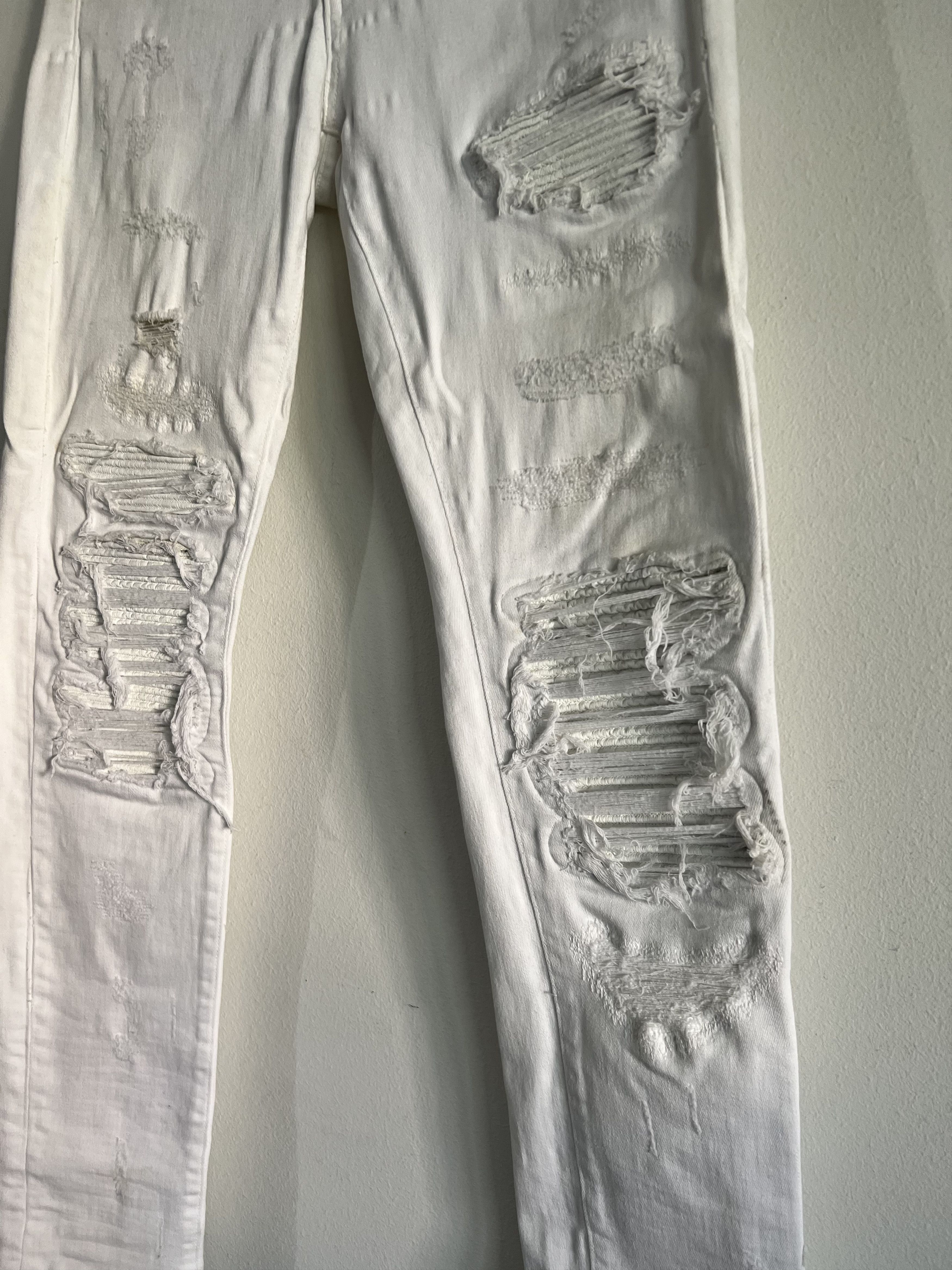 Amiri Amiri distressed denim leather patch Size US 33 - 4 Thumbnail