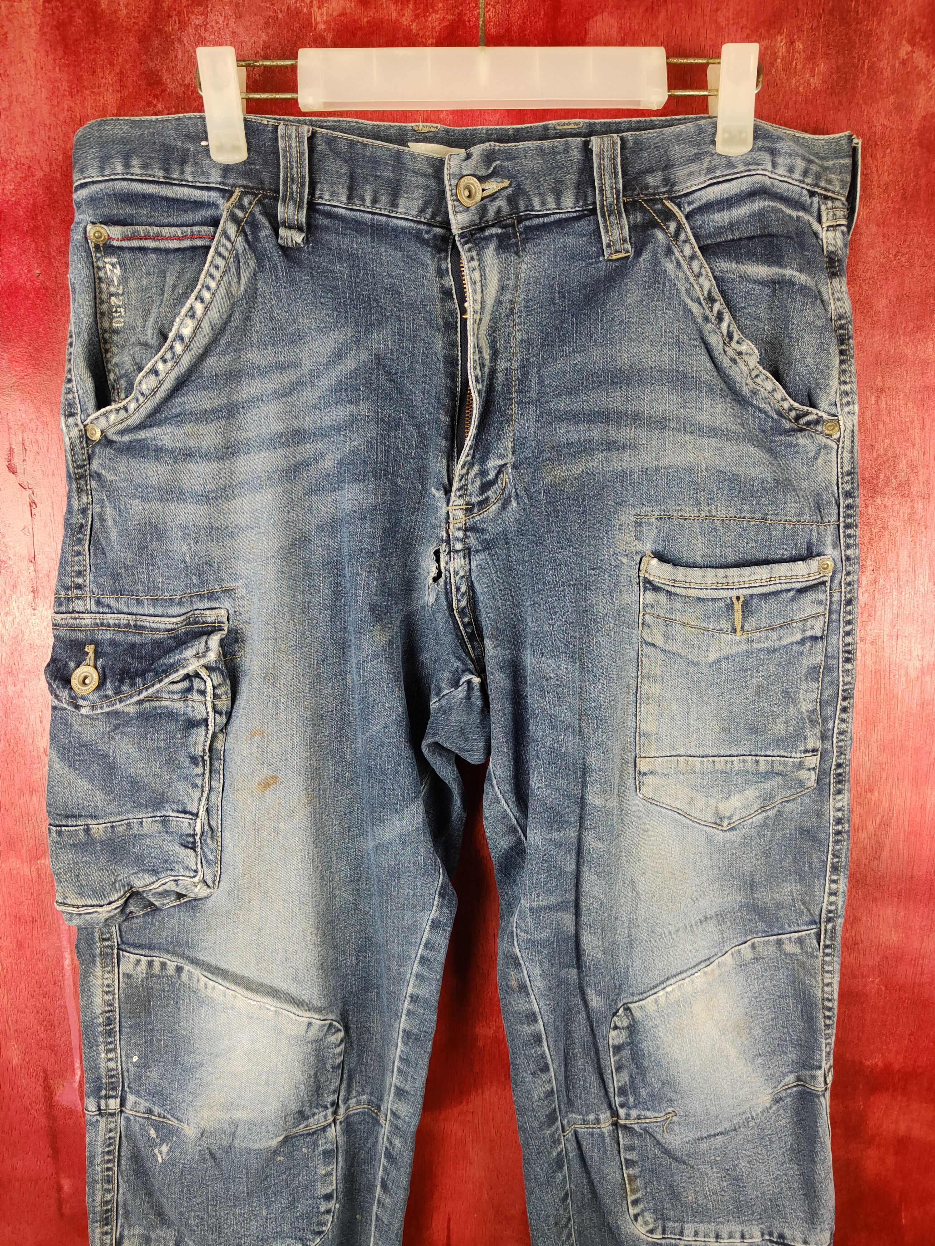 Japanese Brand × Vintage Japanese Brand Blue Faded distressed Denim Pants #S511 Size US 33 - 2 Thumbnail