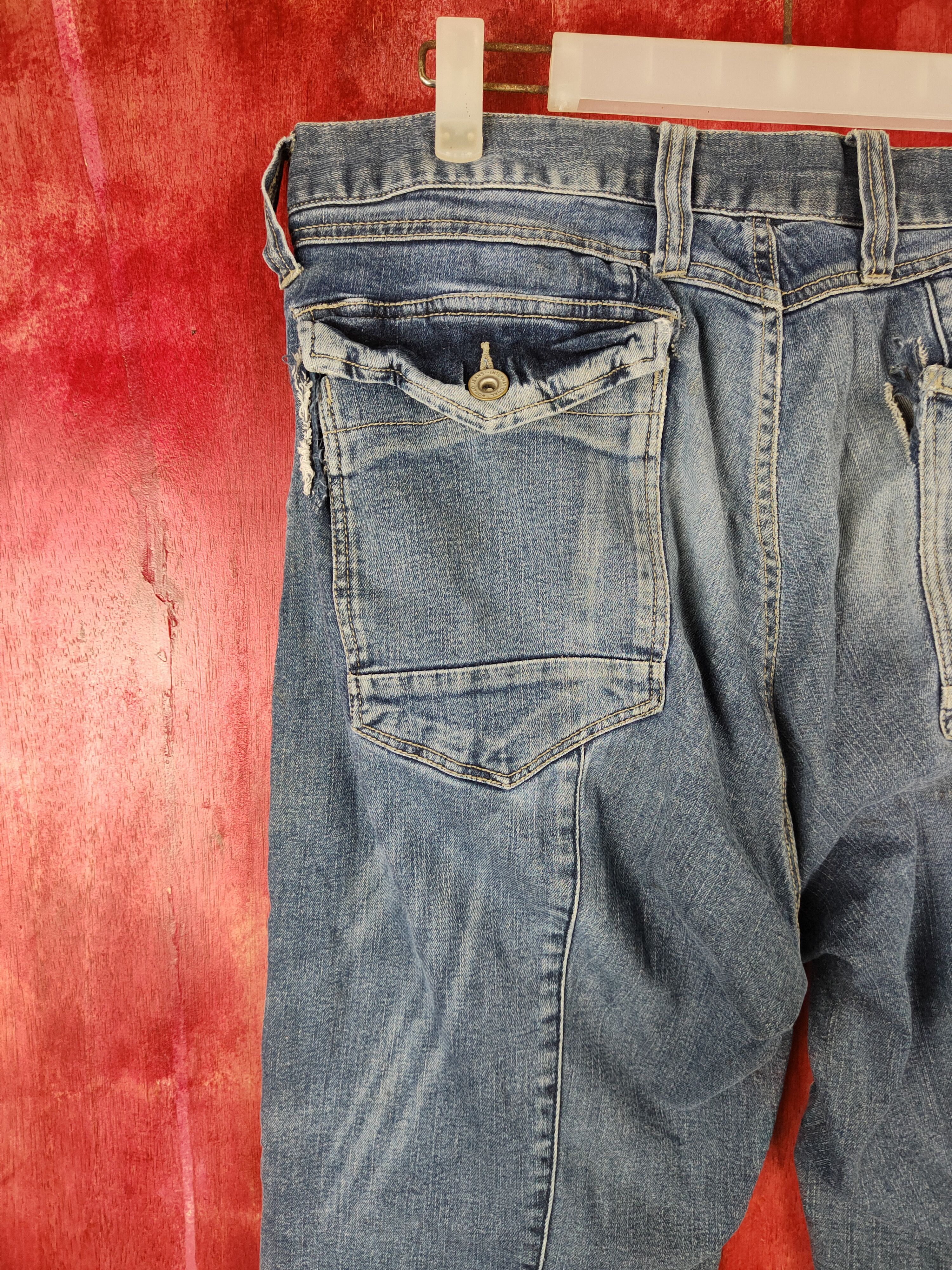 Japanese Brand × Vintage Japanese Brand Blue Faded distressed Denim Pants #S511 Size US 33 - 11 Thumbnail