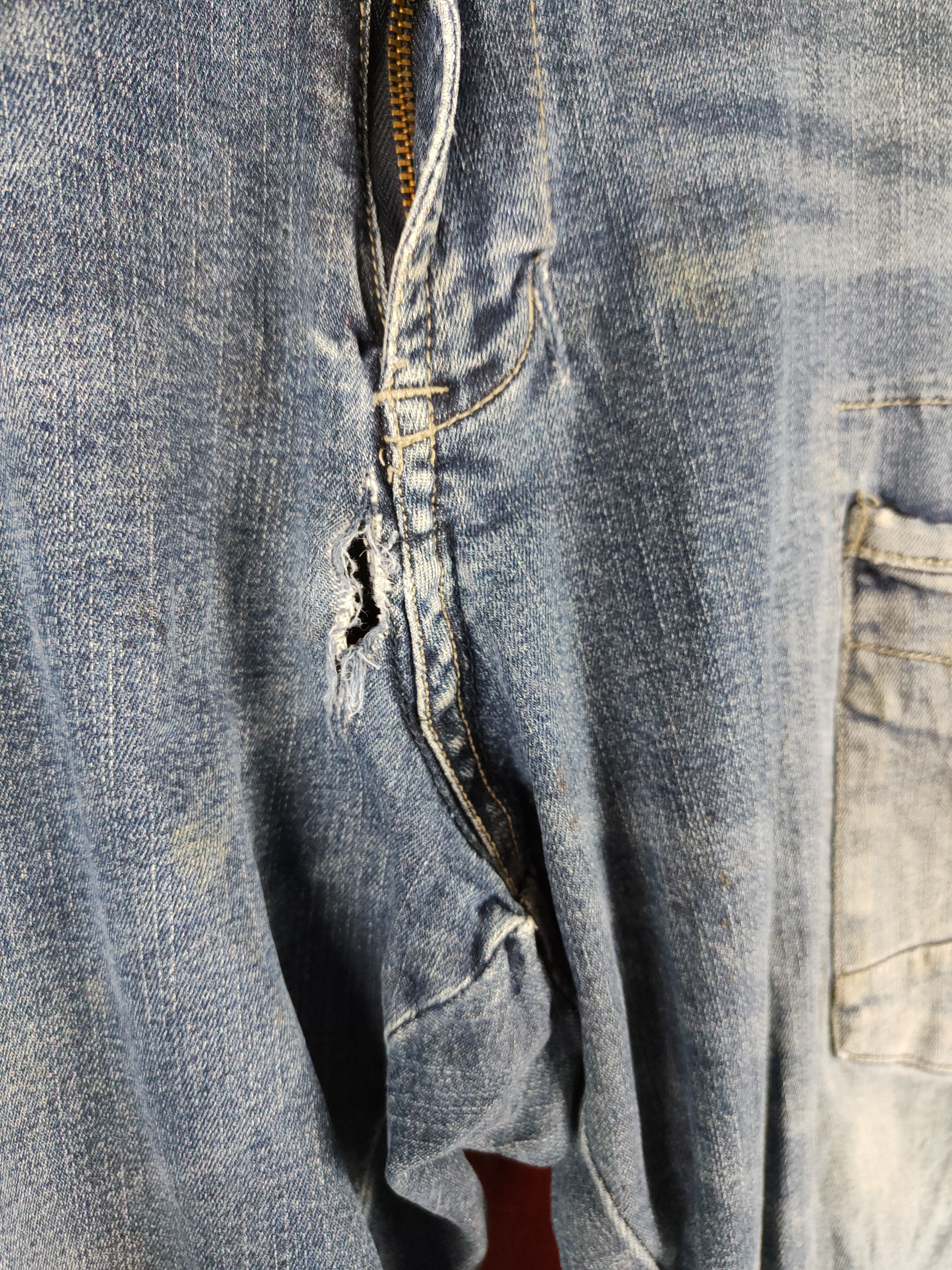Japanese Brand × Vintage Japanese Brand Blue Faded distressed Denim Pants #S511 Size US 33 - 4 Thumbnail