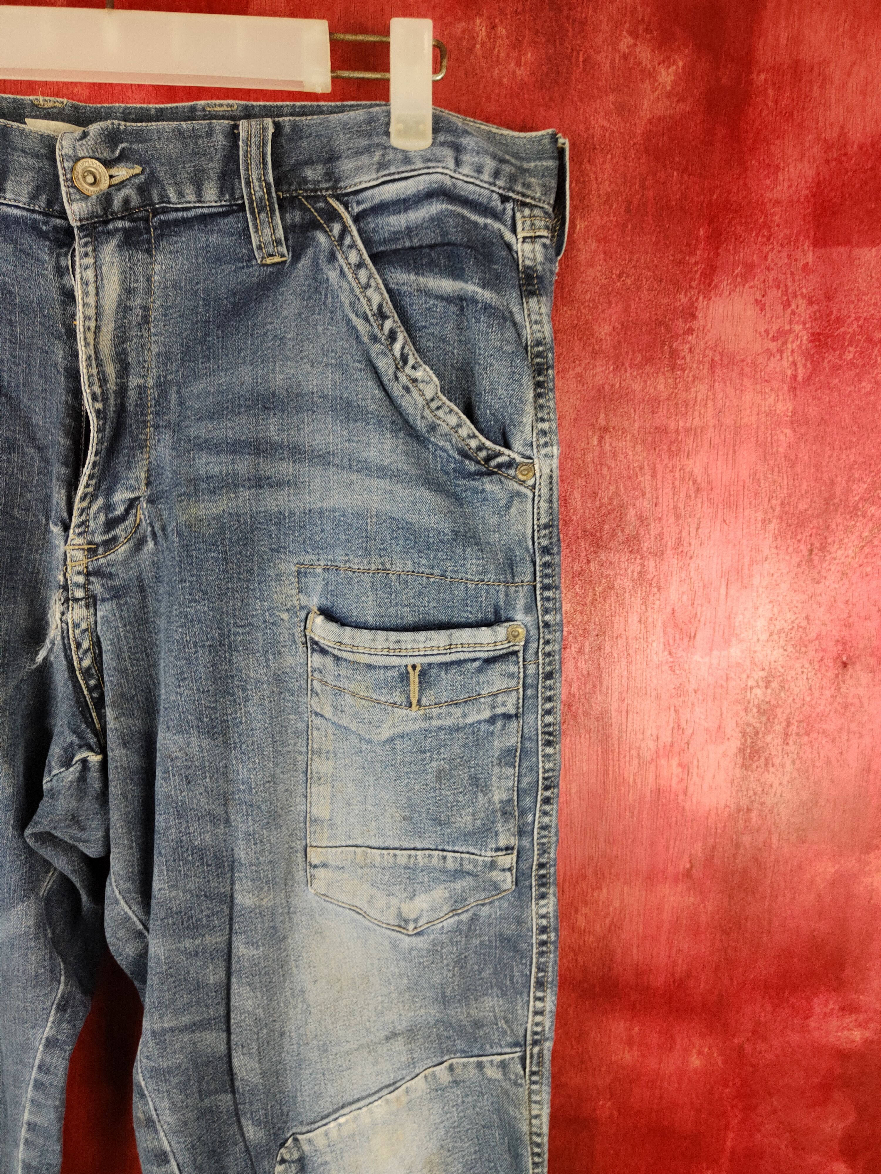 Japanese Brand × Vintage Japanese Brand Blue Faded distressed Denim Pants #S511 Size US 33 - 7 Thumbnail