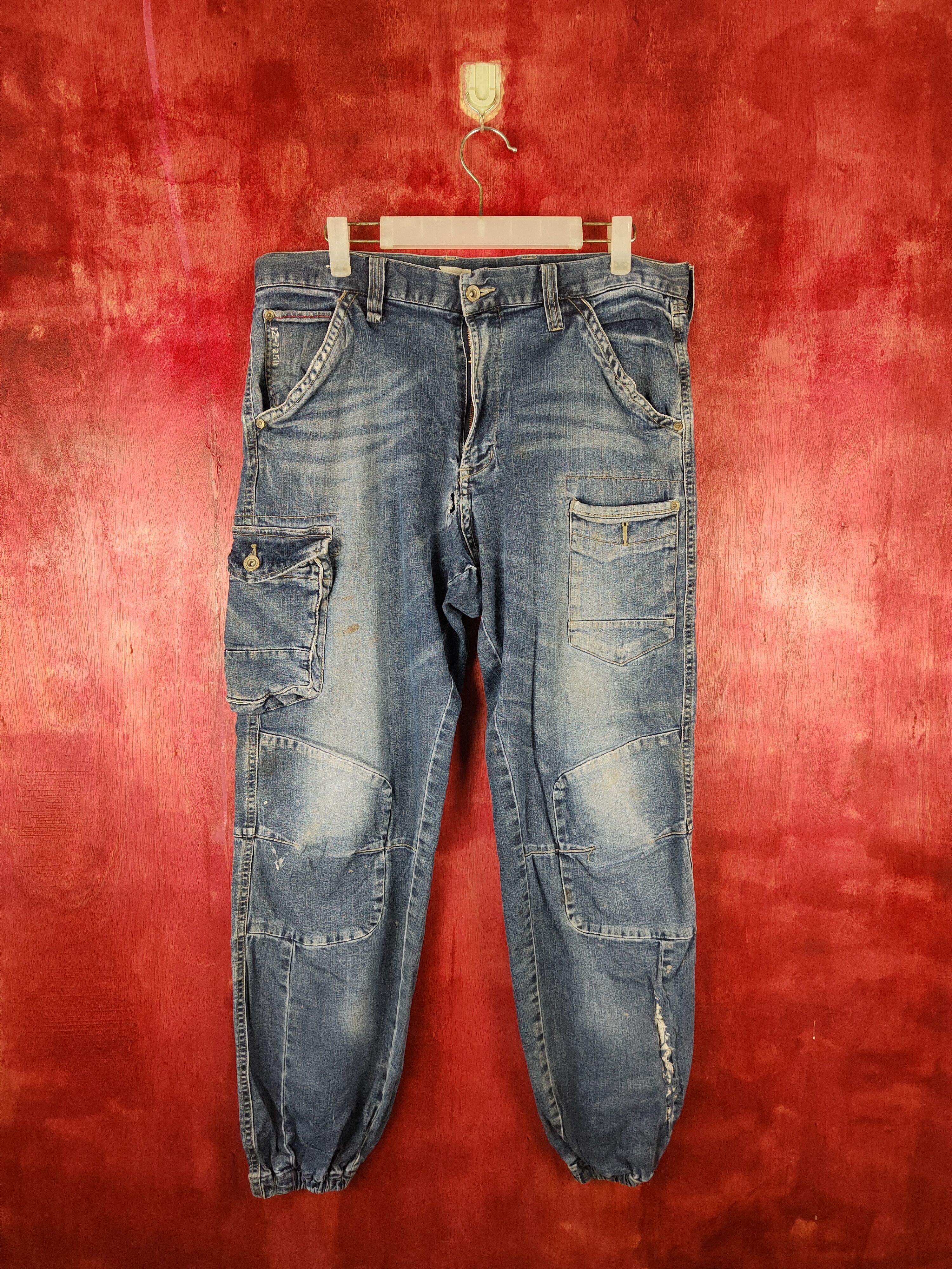 Japanese Brand × Vintage Japanese Brand Blue Faded distressed Denim Pants #S511 Size US 33 - 1 Thumbnail