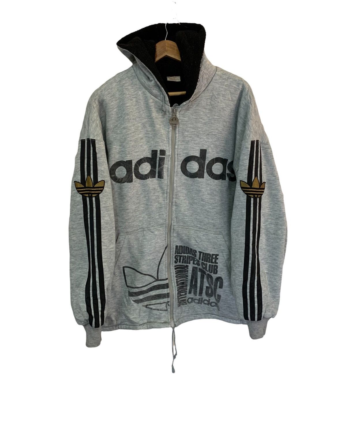 Vintage Adidas Three Stripes Big Logo Hoodie