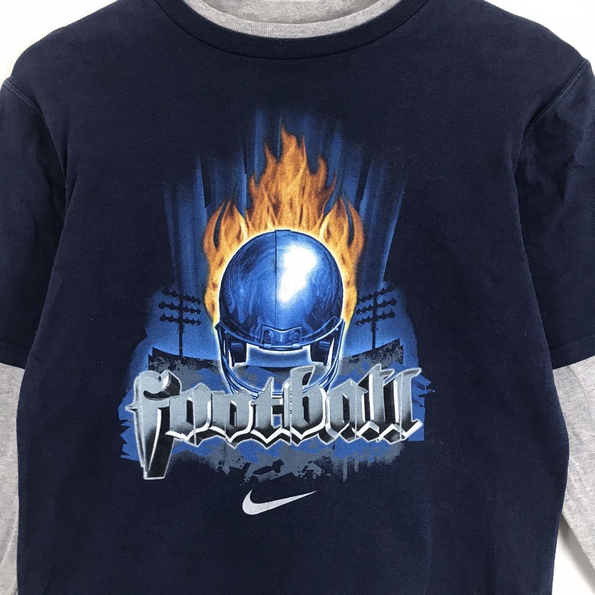 Nike × Vintage Vintage Nike Football Center Logo Long Sleeve Tee Size US M / EU 48-50 / 2 - 2 Thumbnail