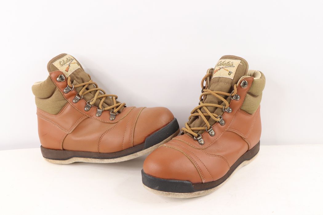 Vintage Vintage 90s Cabelas Leather Felt Bottom Fly Fishing Boots Grailed