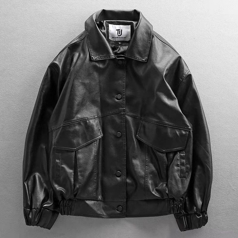 Vintage Vintage leather black jacket Size US L / EU 52-54 / 3 - 1 Thumbnail