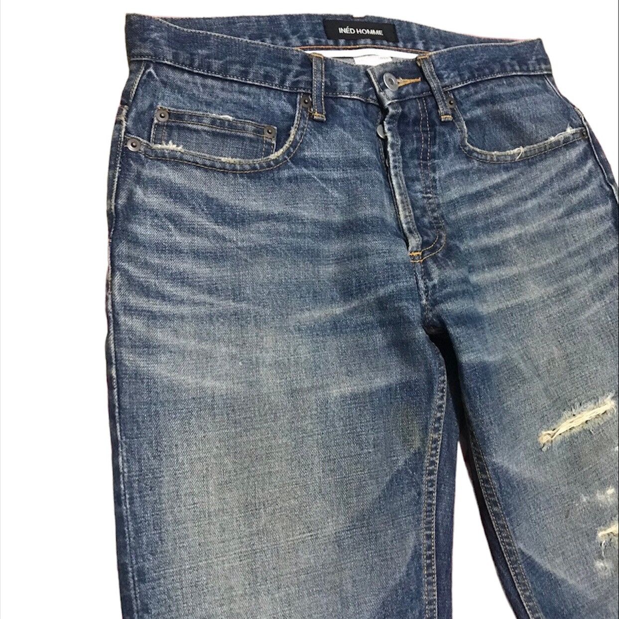 🔥INED Homme Yohji yamamoto designer distressed denim
