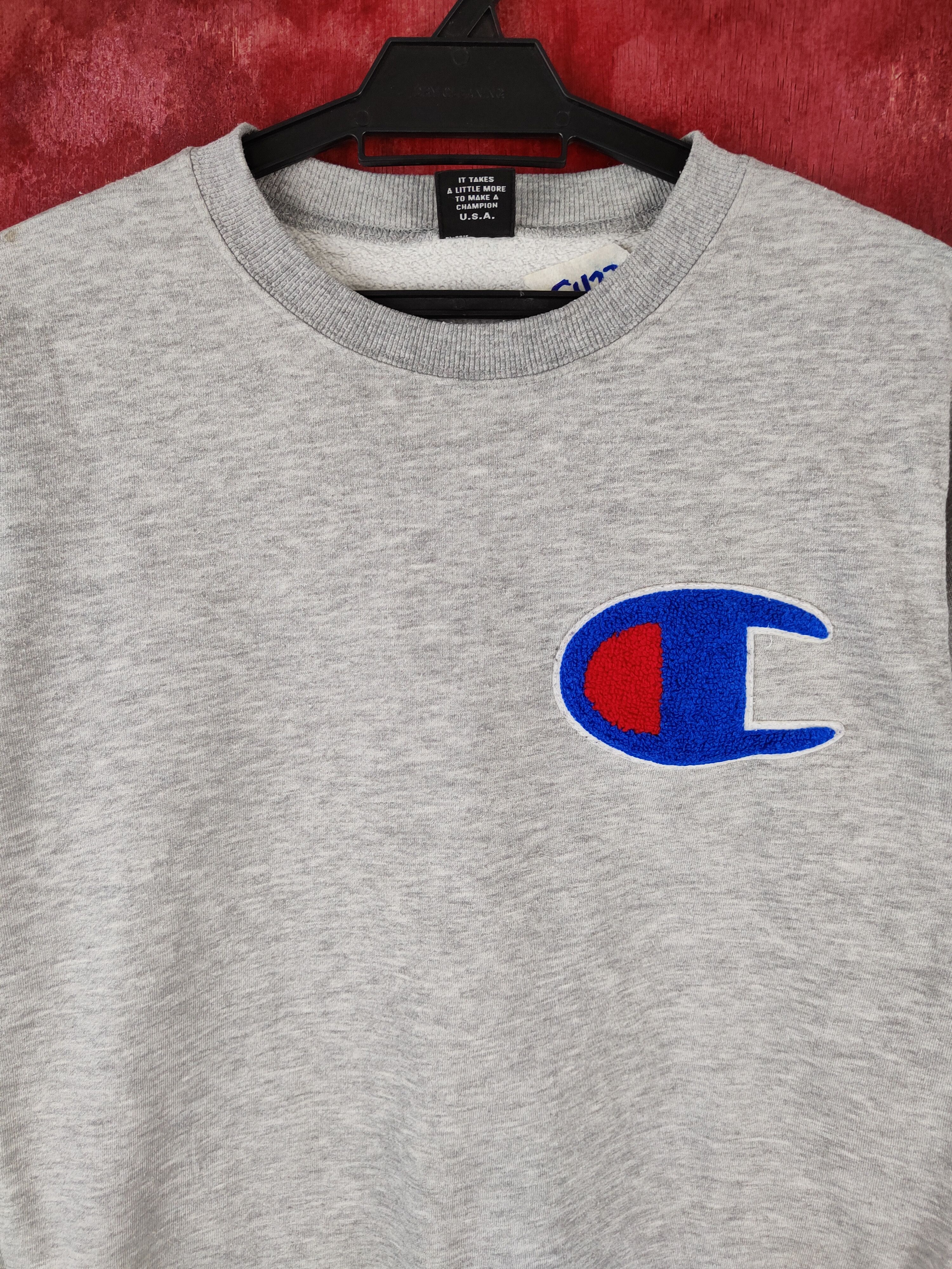 Champion × Japanese Brand × Vintage Champion vintage big logo Gray Sweatshirt #5322 Size S / US 4 / IT 40 - 2 Thumbnail
