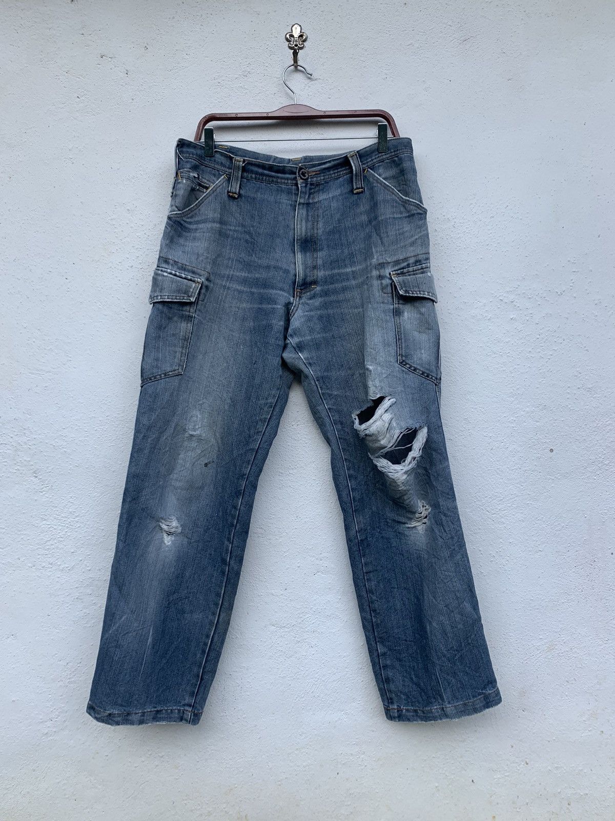 Japanese Brand JAPANESE BRAND CARGO DENIM PANTS Size US 34 / EU 50 - 3 Thumbnail