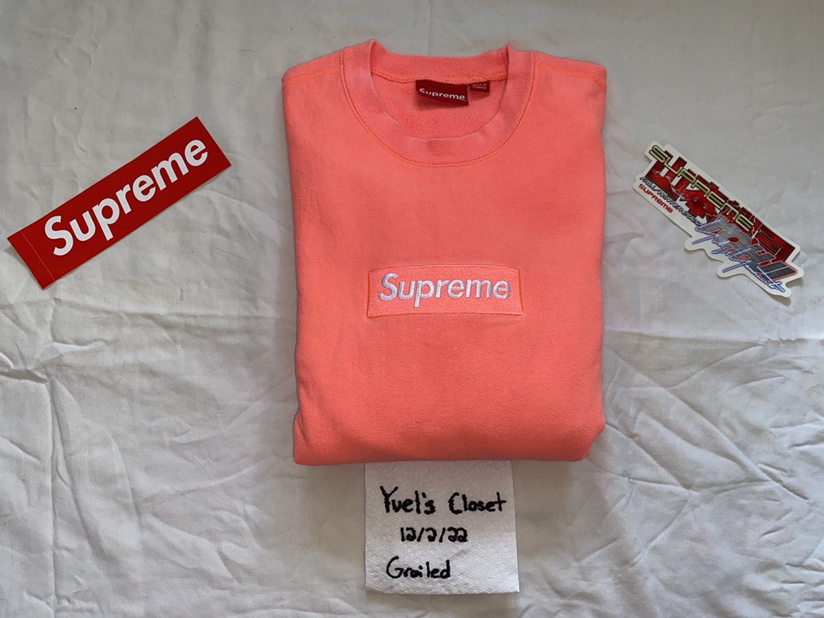 Supreme Pink Box Logo Crewneck Grailed
