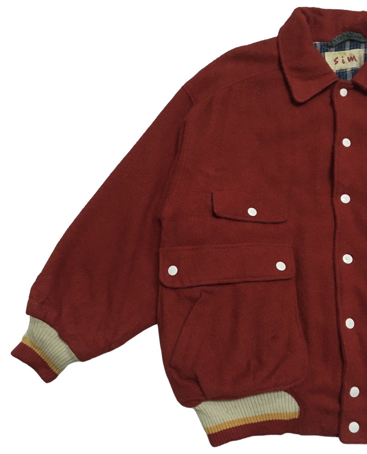 Vintage Rare Vintage Sim Staff Flapper Wool Varsity Jacket 1986s Size US L / EU 52-54 / 3 - 5 Thumbnail