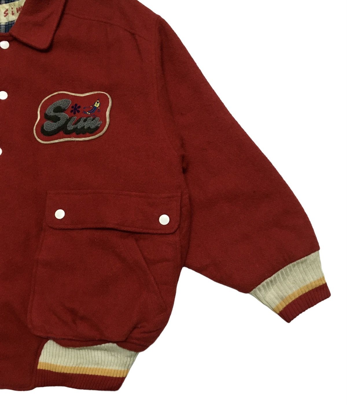 Vintage Rare Vintage Sim Staff Flapper Wool Varsity Jacket 1986s Size US L / EU 52-54 / 3 - 4 Thumbnail