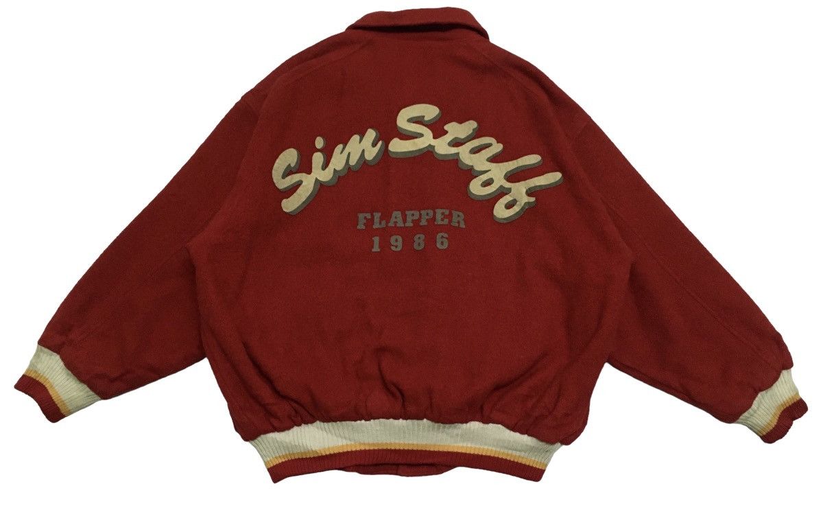 Vintage Rare Vintage Sim Staff Flapper Wool Varsity Jacket 1986s Size US L / EU 52-54 / 3 - 1 Thumbnail