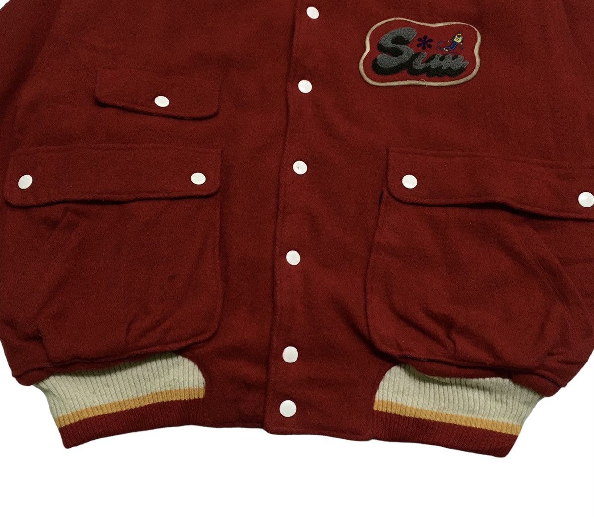 Vintage Rare Vintage Sim Staff Flapper Wool Varsity Jacket 1986s Size US L / EU 52-54 / 3 - 3 Thumbnail