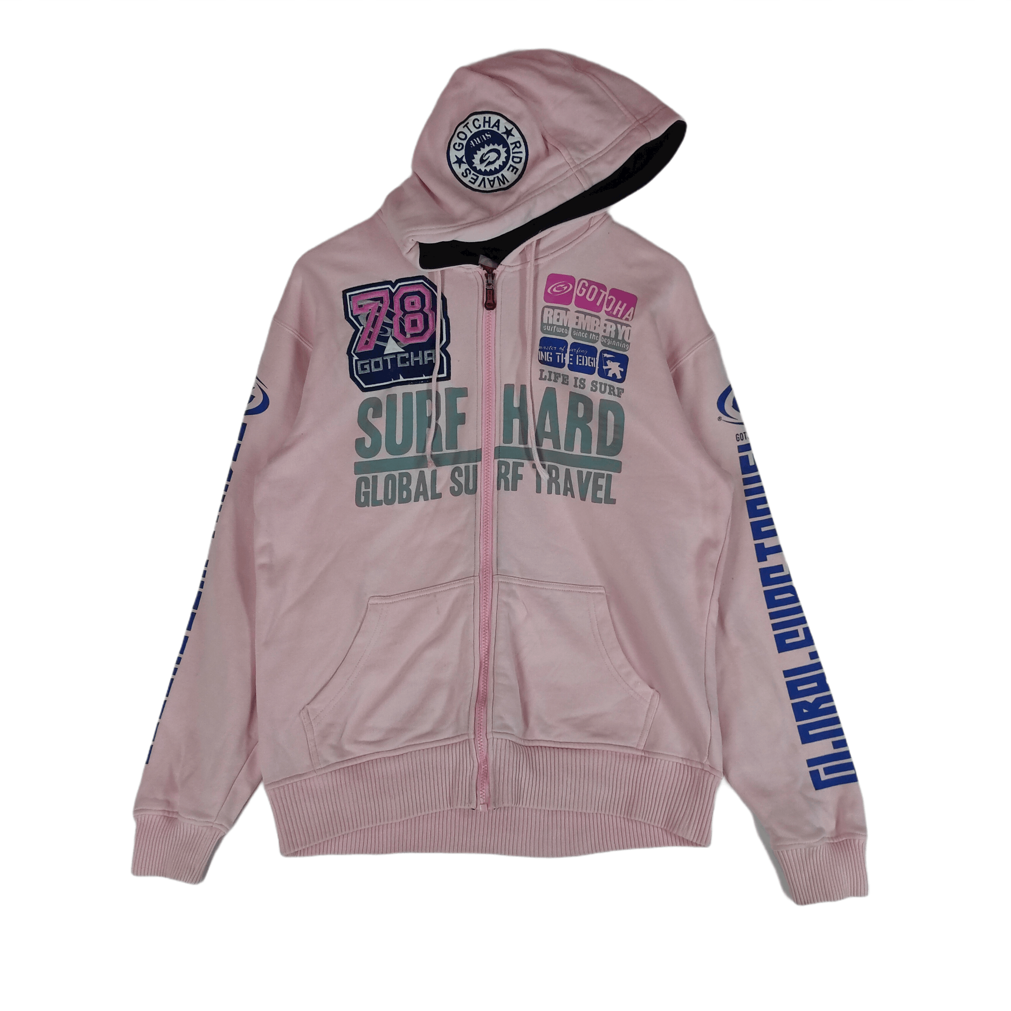 Gotcha Vintage GOTCHA FULL PRINT Patches and Spellout Hoodie Size US L / EU 52-54 / 3 - 1 Thumbnail