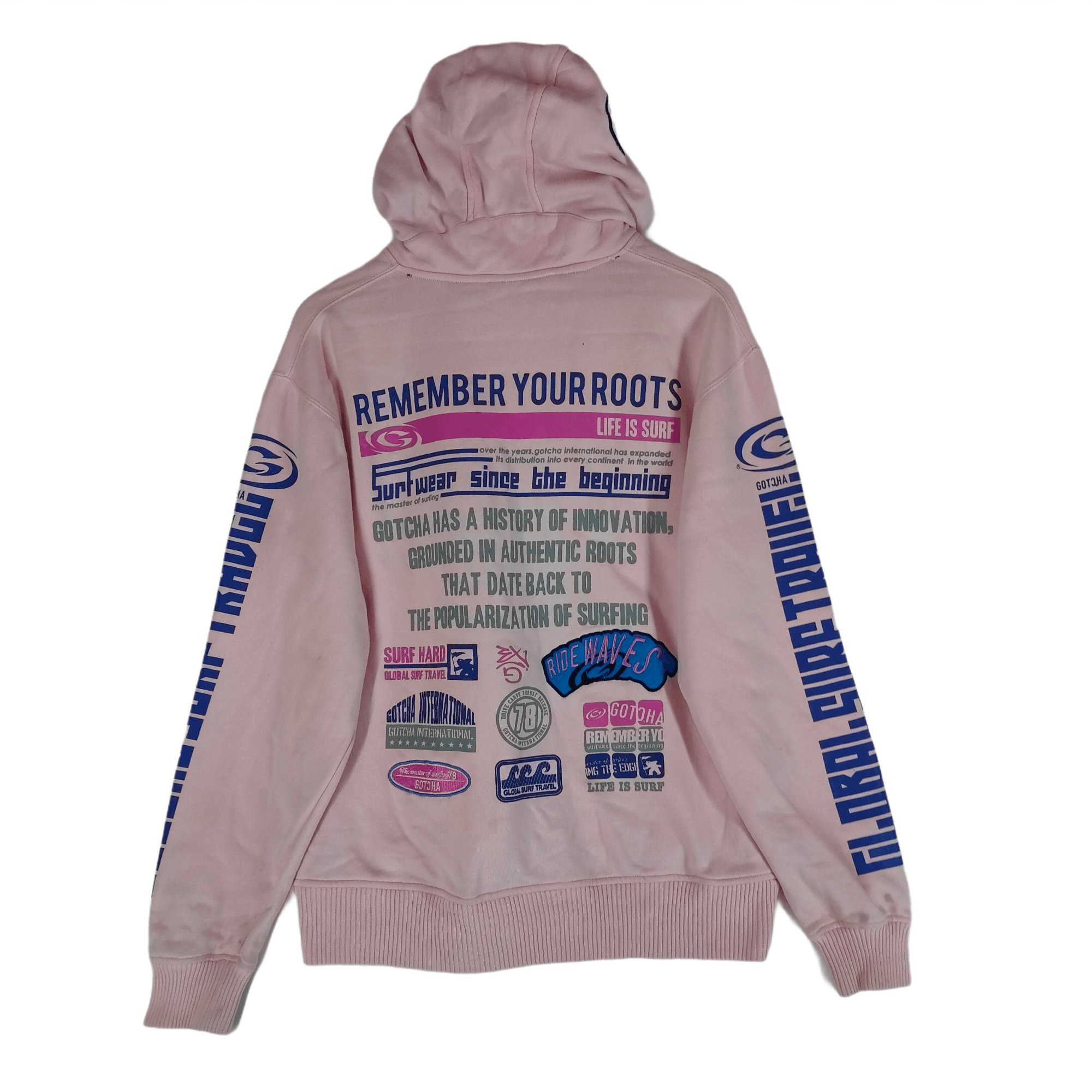 Gotcha Vintage GOTCHA FULL PRINT Patches and Spellout Hoodie Size US L / EU 52-54 / 3 - 2 Thumbnail