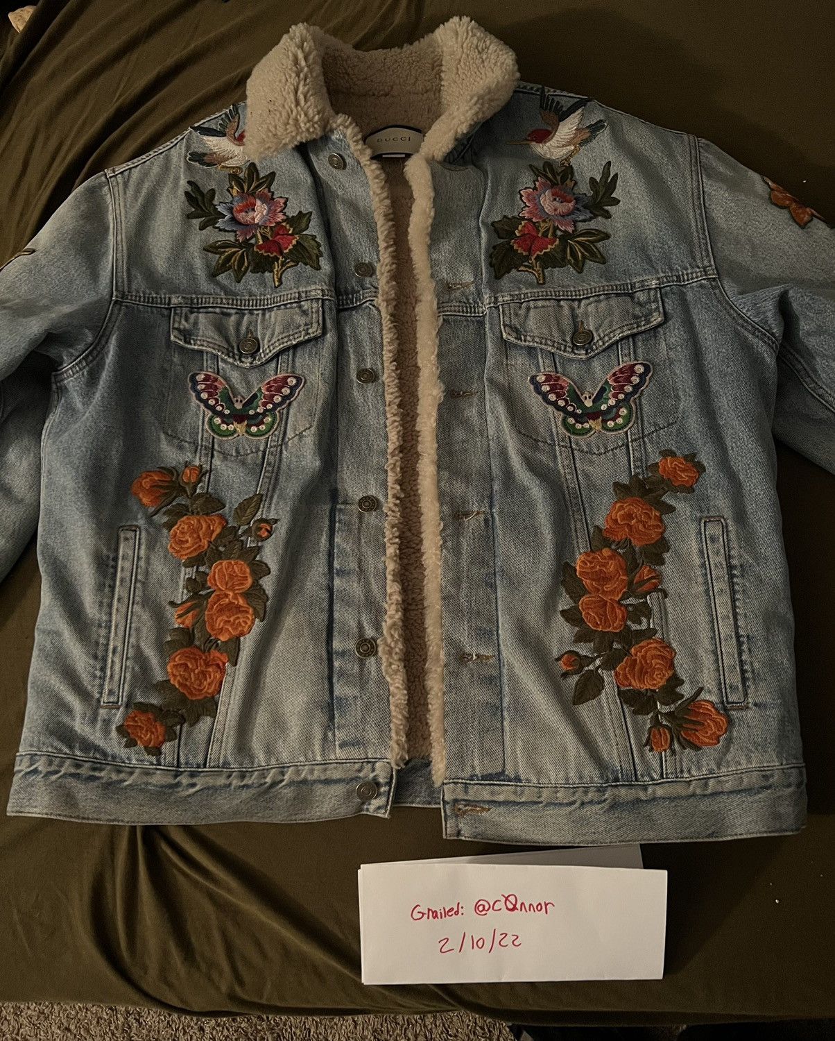 Gucci shearling denim jacket on sale