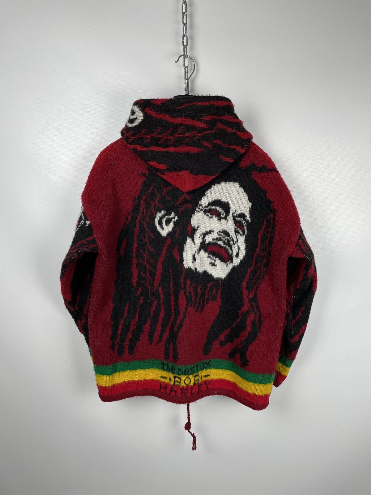 Band Tees × Bob Marley × Vintage Vintage 90s Bob Marley All Over Print Wool Zip Hoodie Size US S / EU 44-46 / 1 - 9 Thumbnail