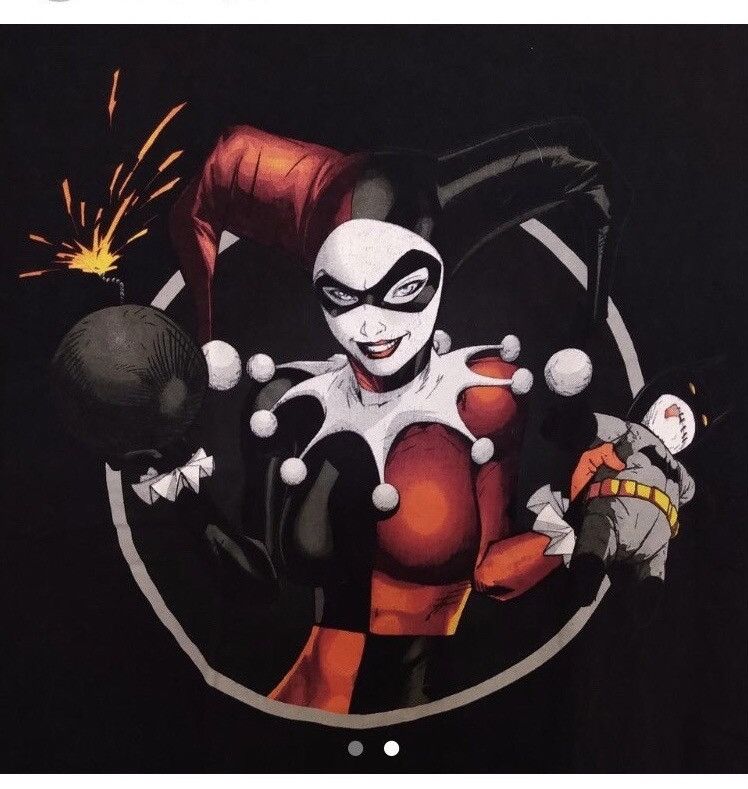 T-shirt Homme Marvel Batman X Harley Quinn, Taille S, Motif Graphique, Manches Courtes, Coton Noir