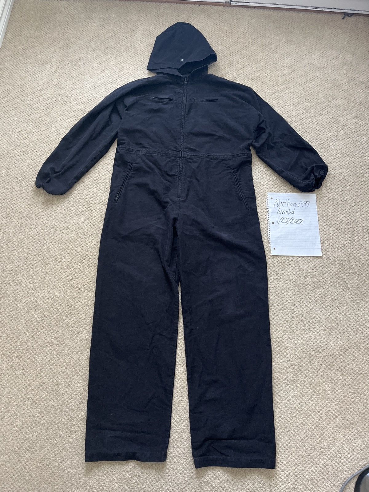 Gap Yeezy Gap Sateen Overalls Black | Grailed