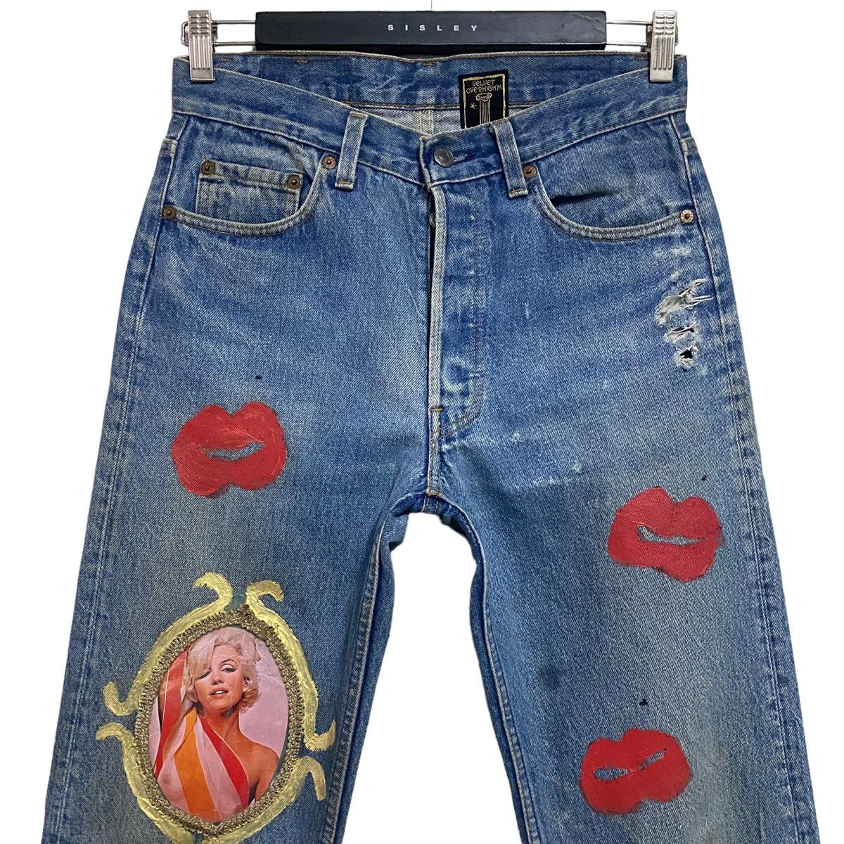 Levi's VELVET OVERHIGH'M DMX x LEVIS Monroe Portrait Reworked Jeans Size US 29 - 1 Thumbnail