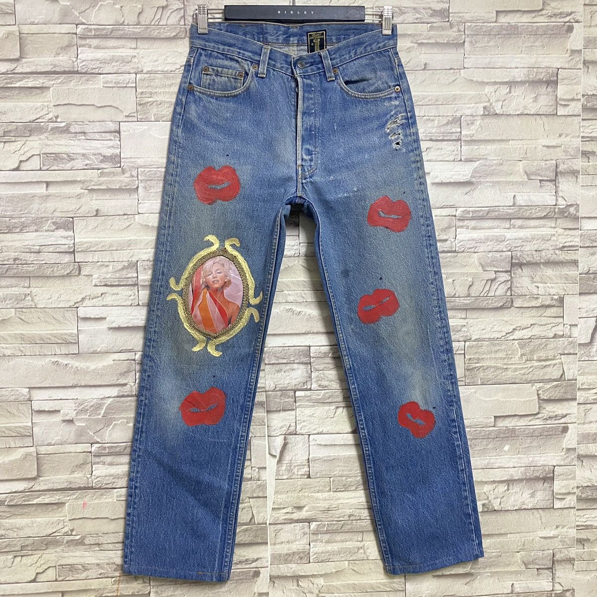 Levi's VELVET OVERHIGH'M DMX x LEVIS Monroe Portrait Reworked Jeans Size US 29 - 4 Thumbnail